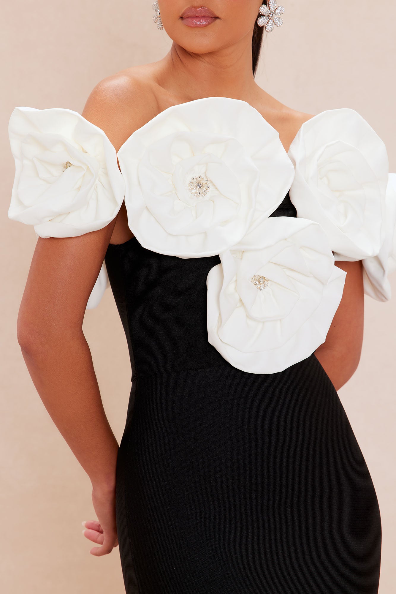 Lolita Bandage Maxi Dress - Black/White - Image 3