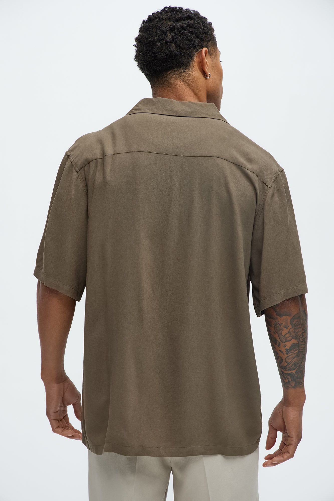 Brooklyn Graphic Cuban Collar Shirt - Grey - Image 4