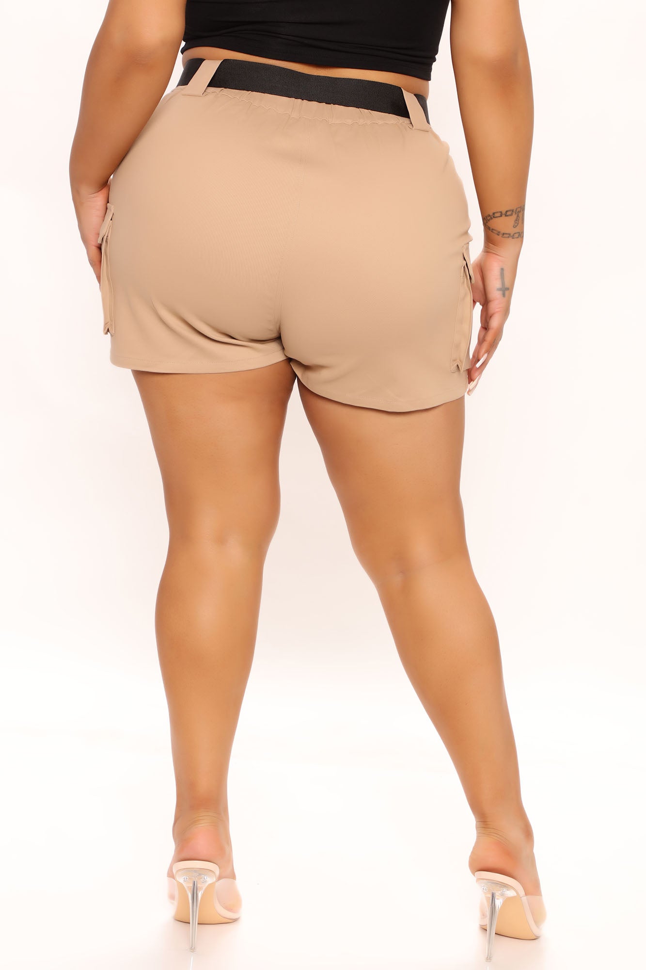 Buckle Up Cargo Shorts - Khaki - Image 8