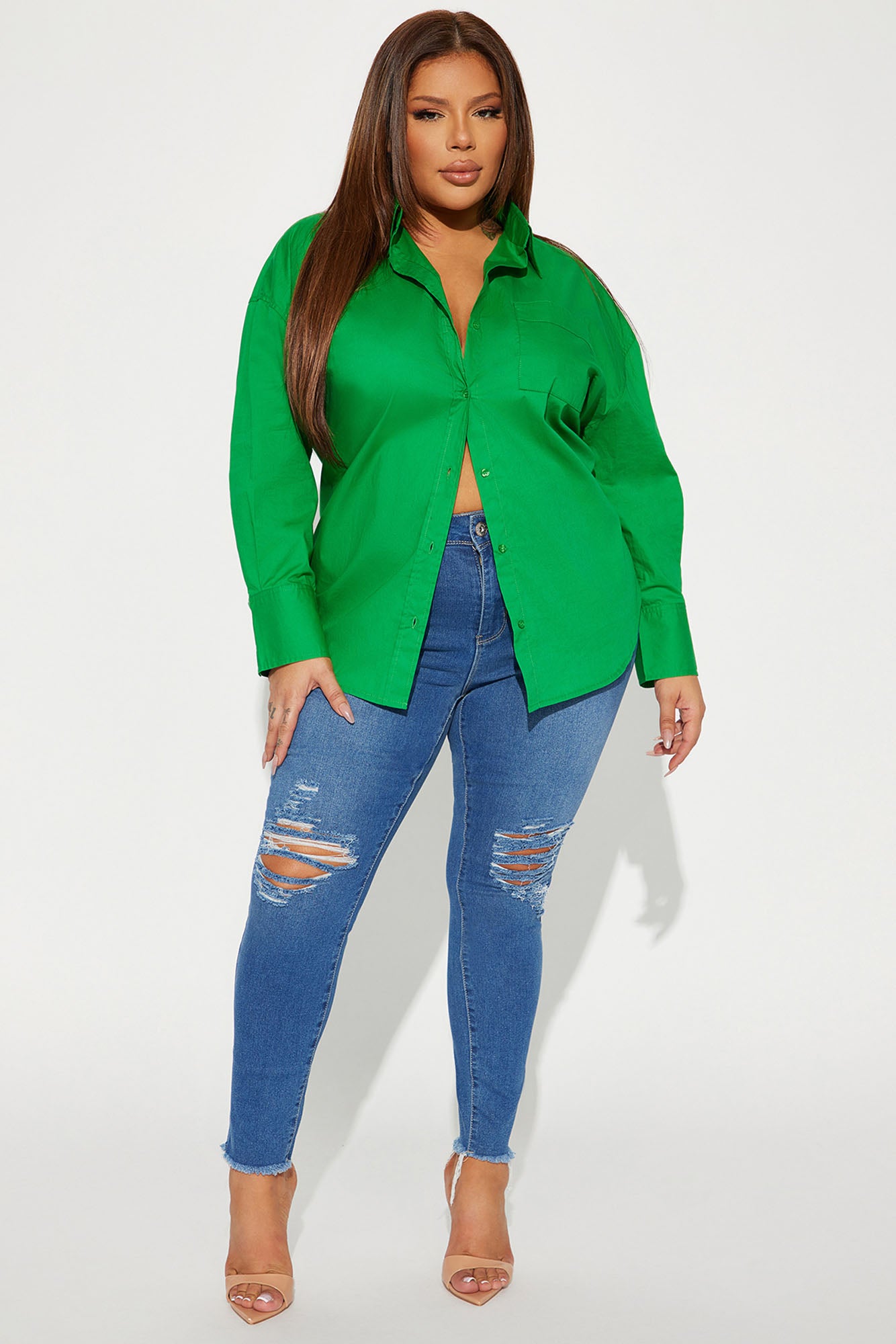 Closet Staple Poplin Shirt - Kelly Green - Image 5