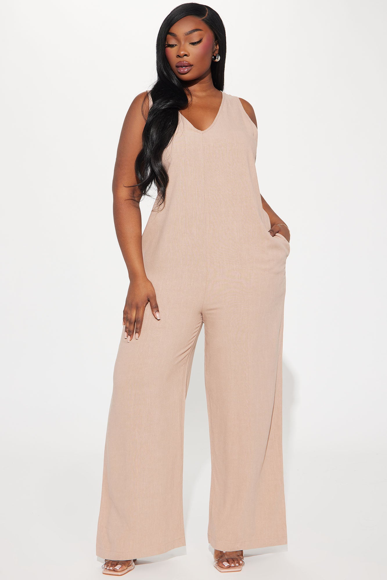 Won't Get Over You Jumpsuit  - Taupe - Image 4