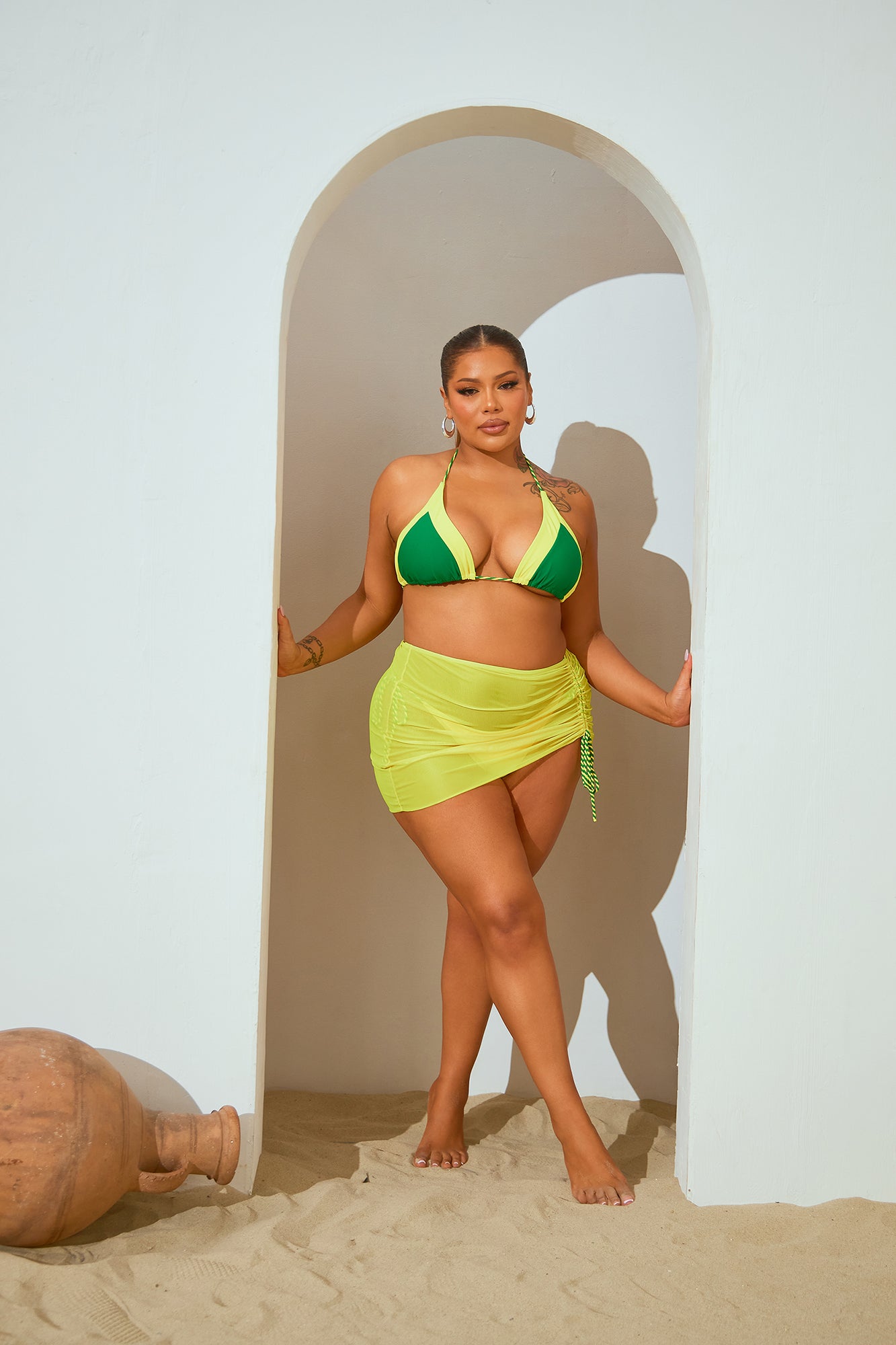 Gisele 3 Piece Bikini Set - Yellow/combo - Image 11