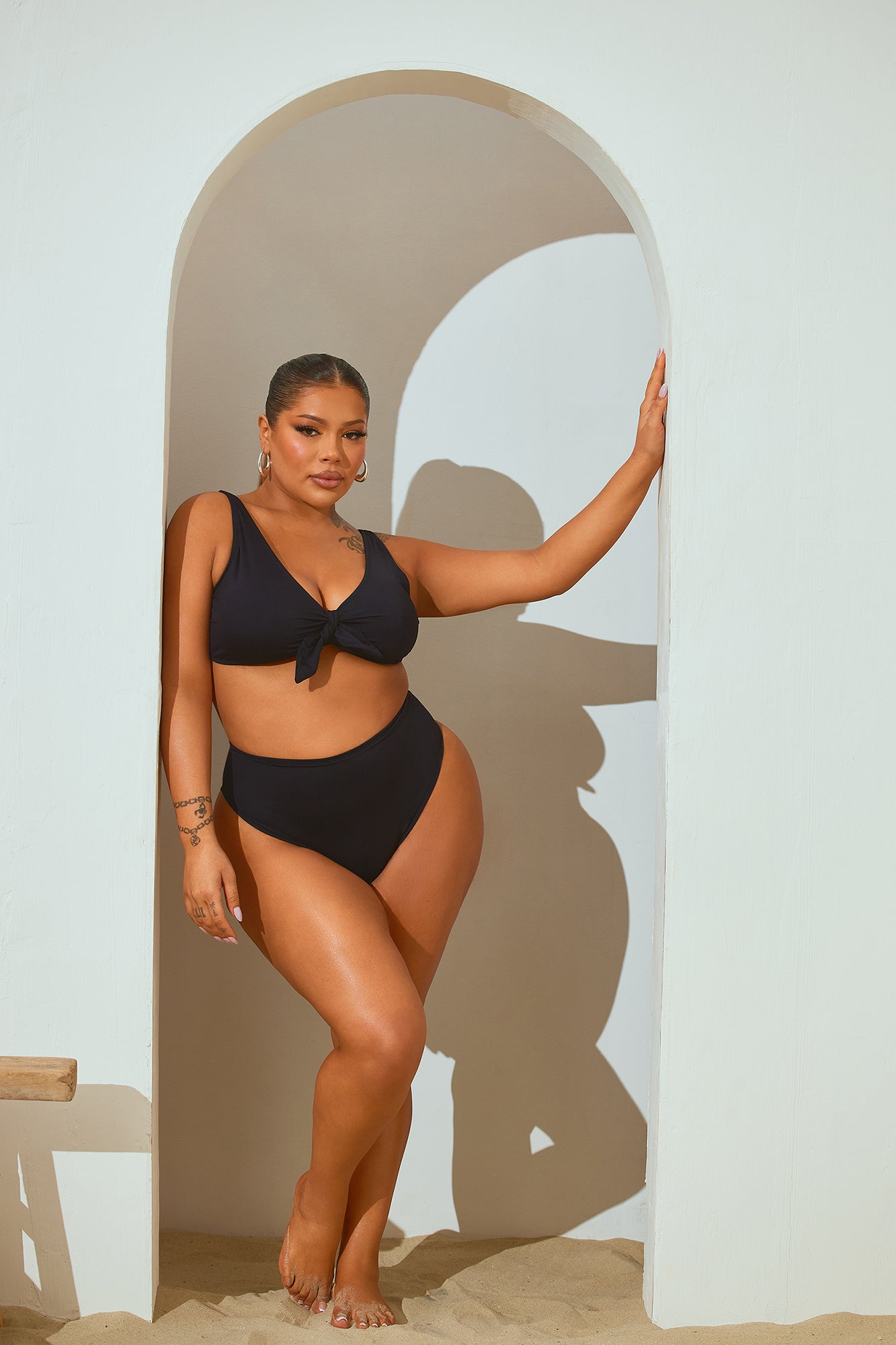 Beachy Summer Strappy 2 Piece Bikini - Black - Image 6