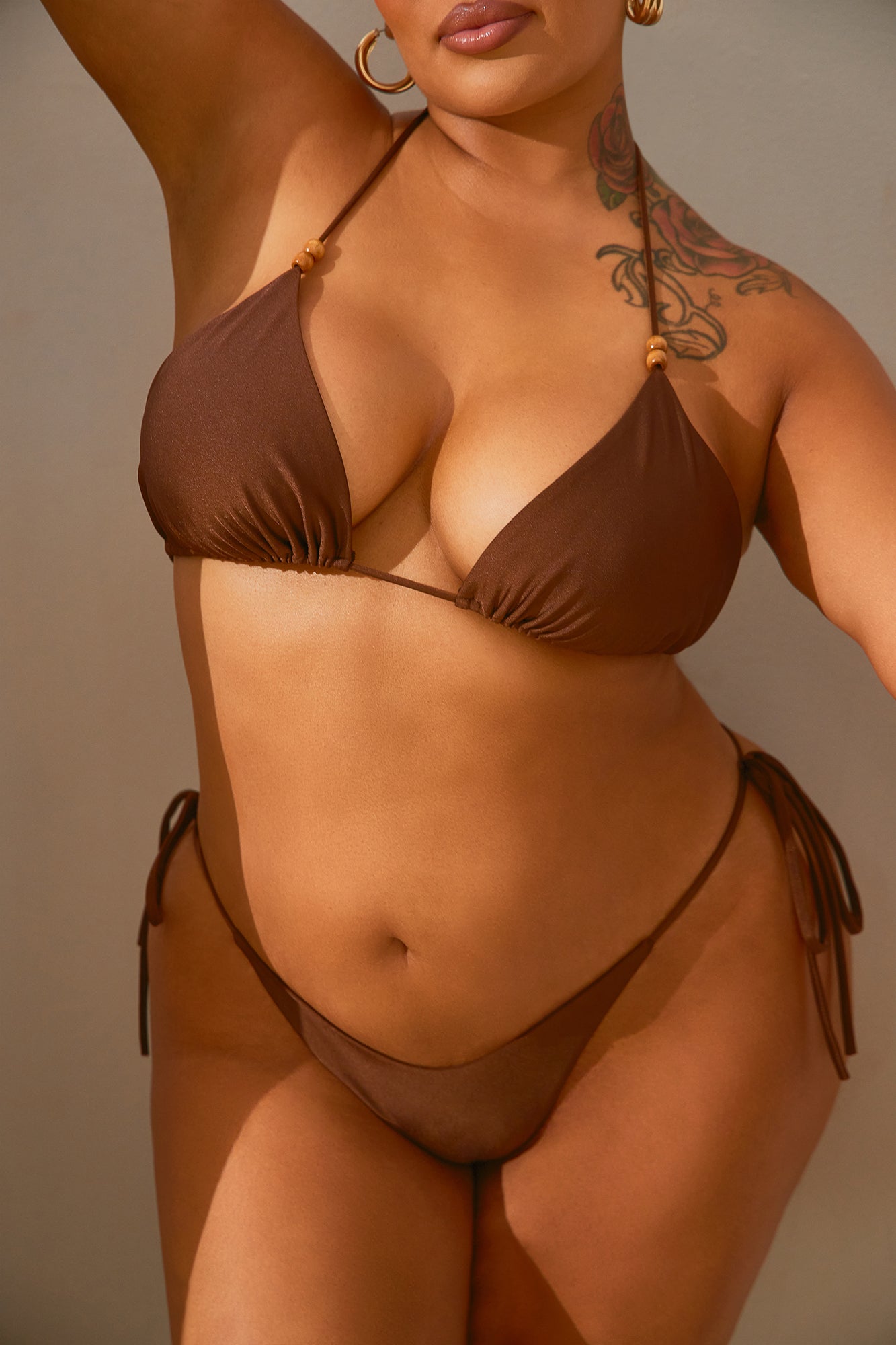 Jungle Beach 3 Piece Bikini Set - Mocha/combo - Image 7