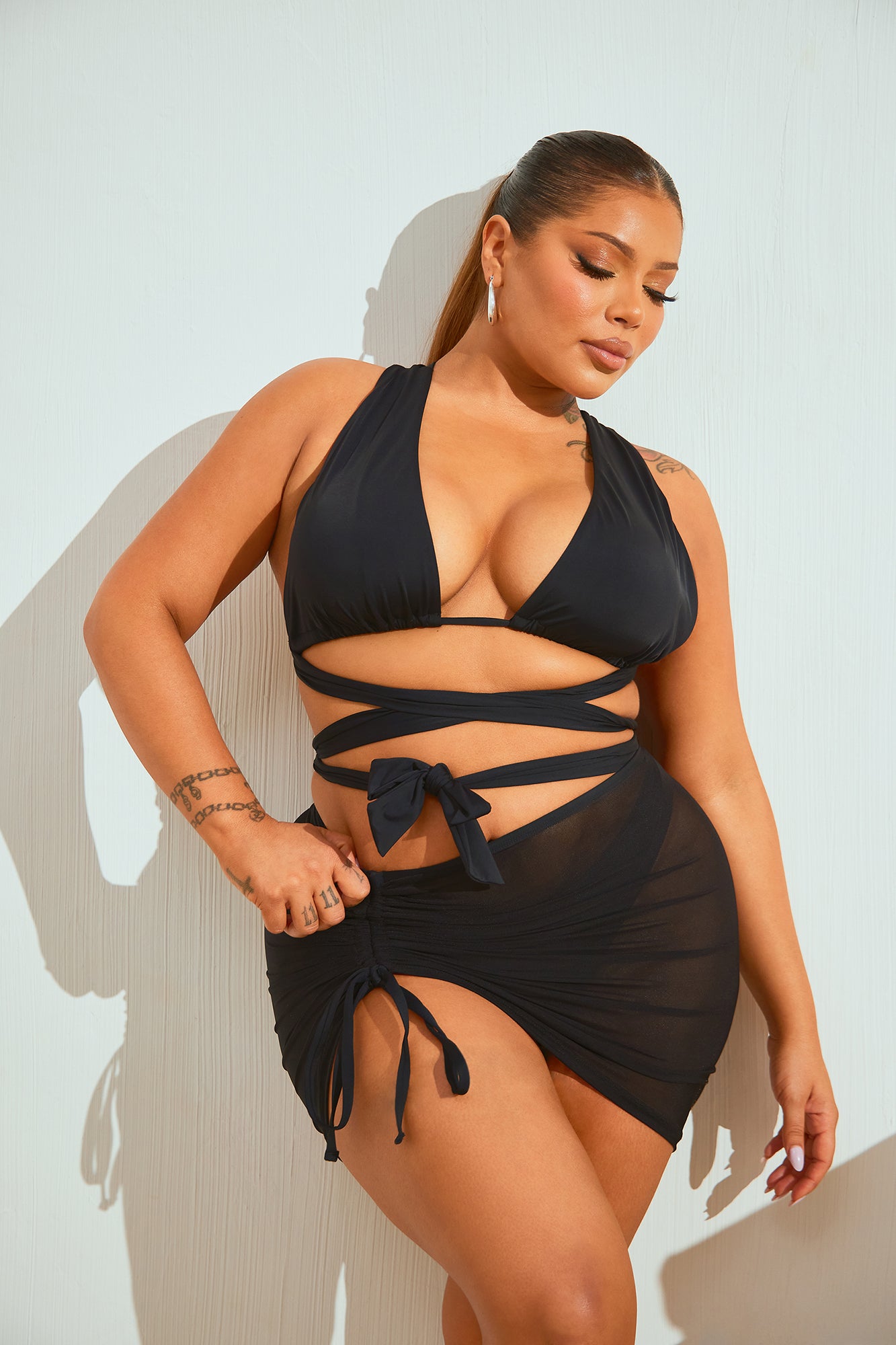 Pina Colada Dreams 3 Piece Bikini Set - Black - Image 8