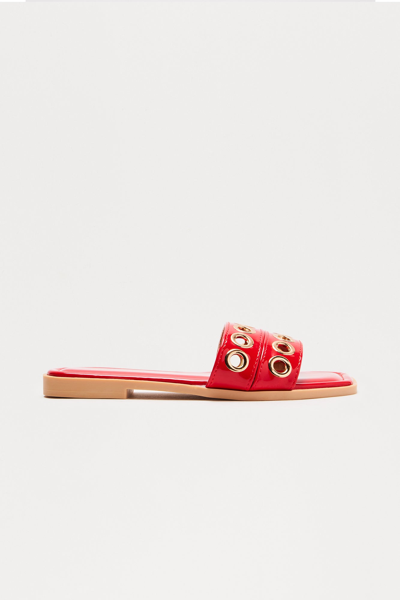 Essie Grommet Slip On Sandals - Red - Image 3