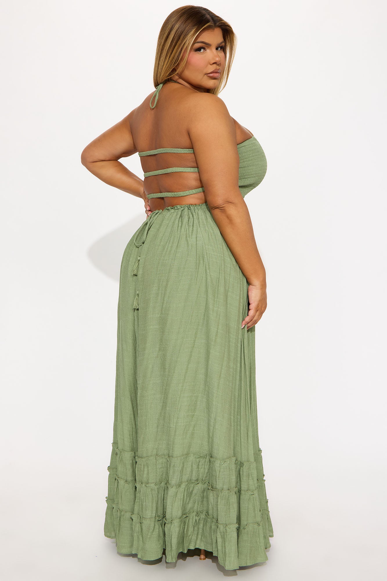 Hayley Halter Maxi Dress - Sage - Image 6