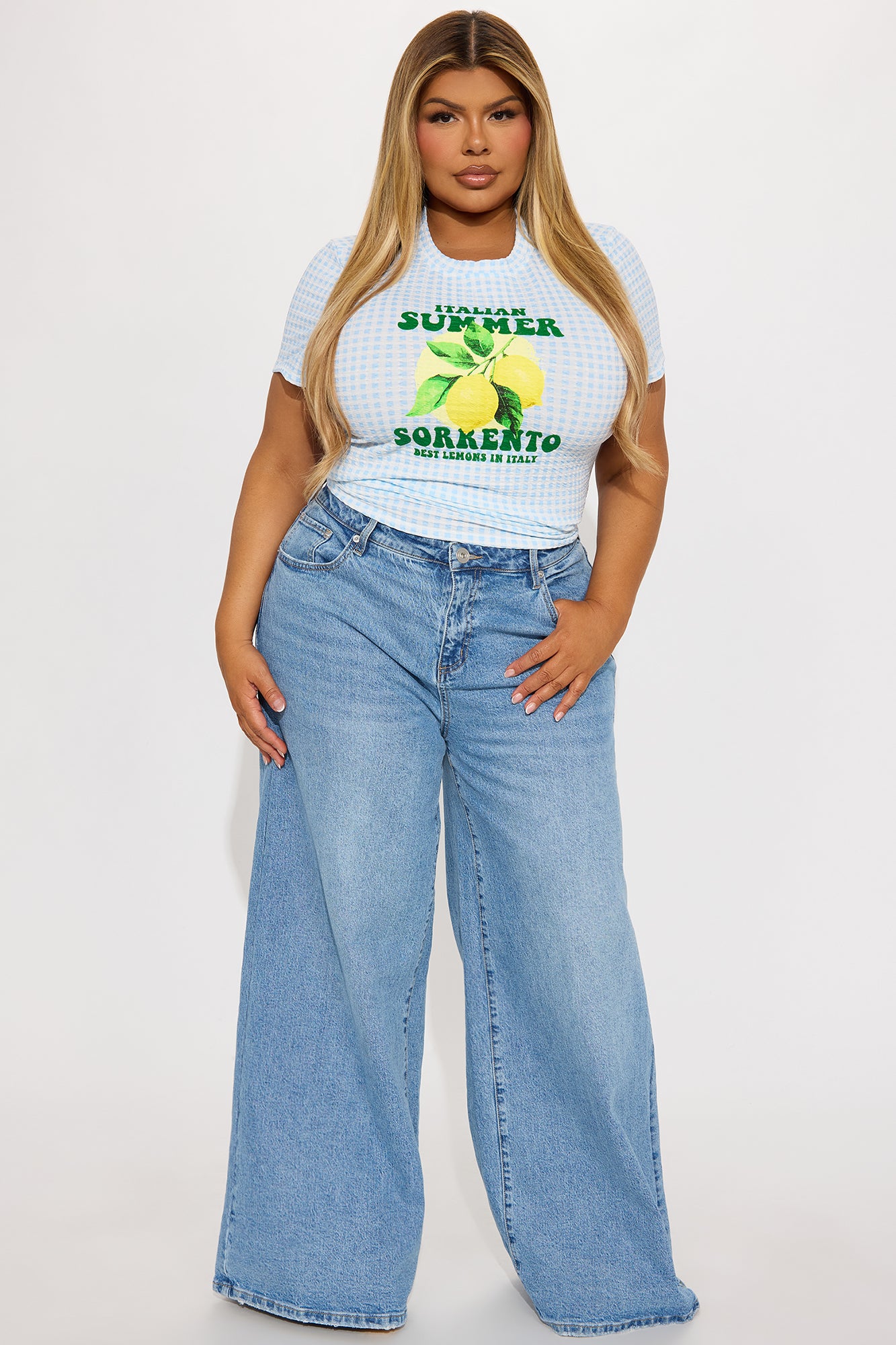 Sundays Fresh Lemons Tube Top - Light Blue - Image 5