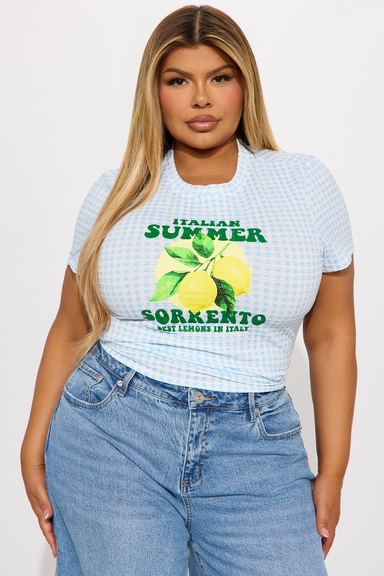 Sundays Fresh Lemons Tube Top - Light Blue - Image 4
