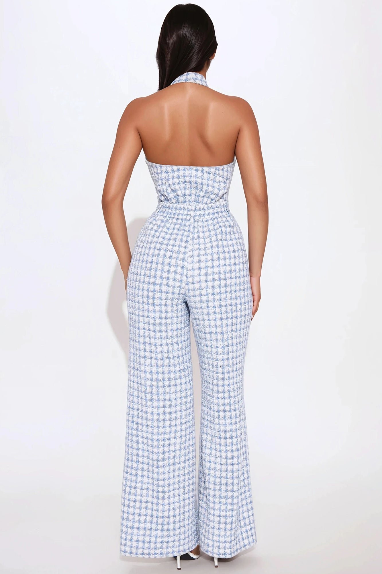 Brunch Gal Tweed Jumpsuit - Light Blue - Image 3