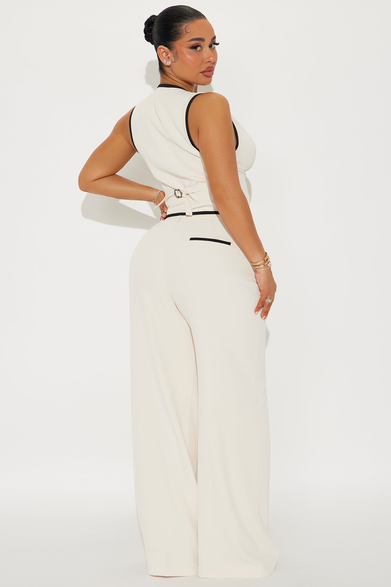 Quinn Vest Pant Set - Cream/combo - Image 3