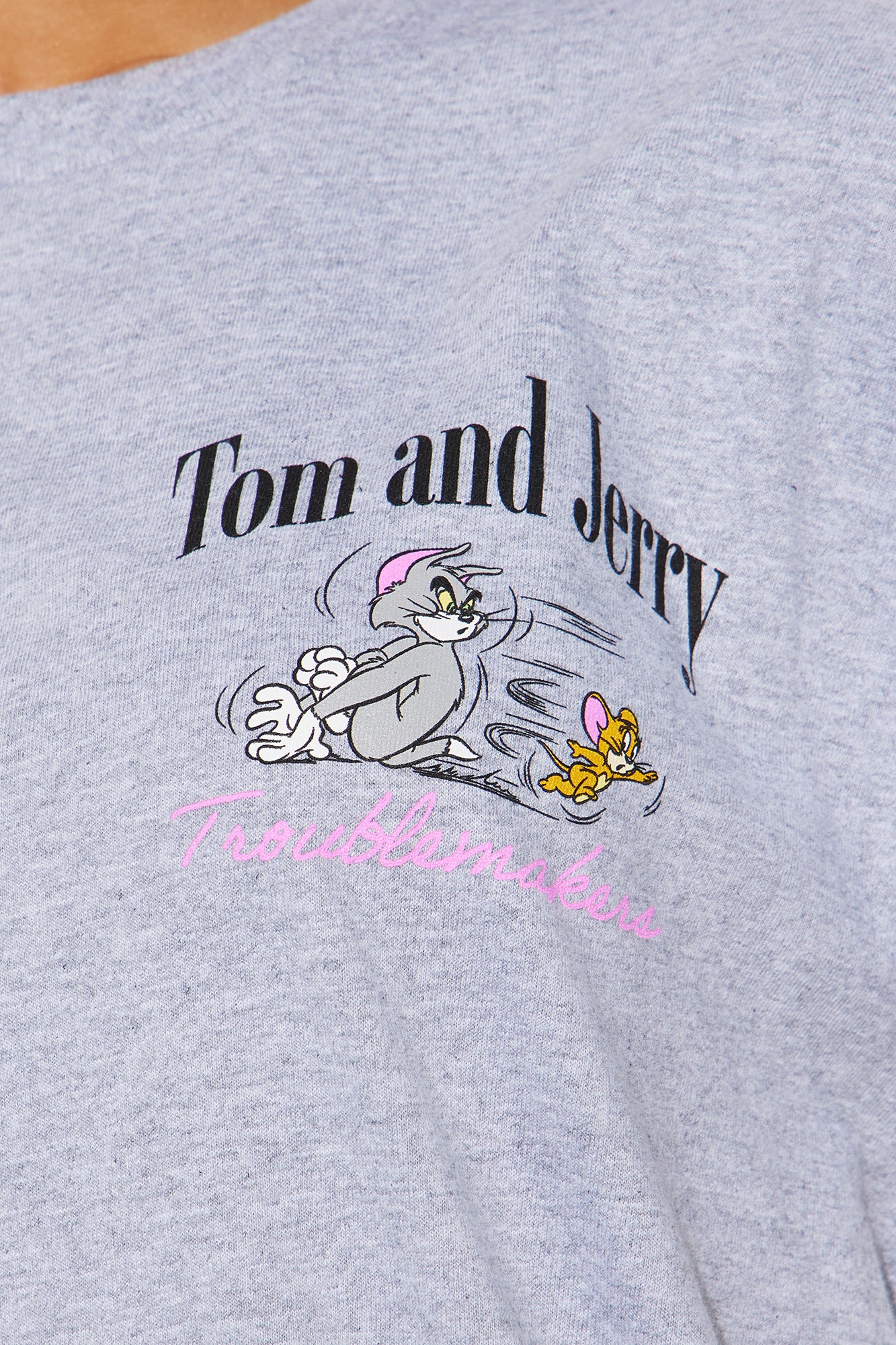 Tom And Jerry Troublemaker Tee - Heather Grey - Image 4
