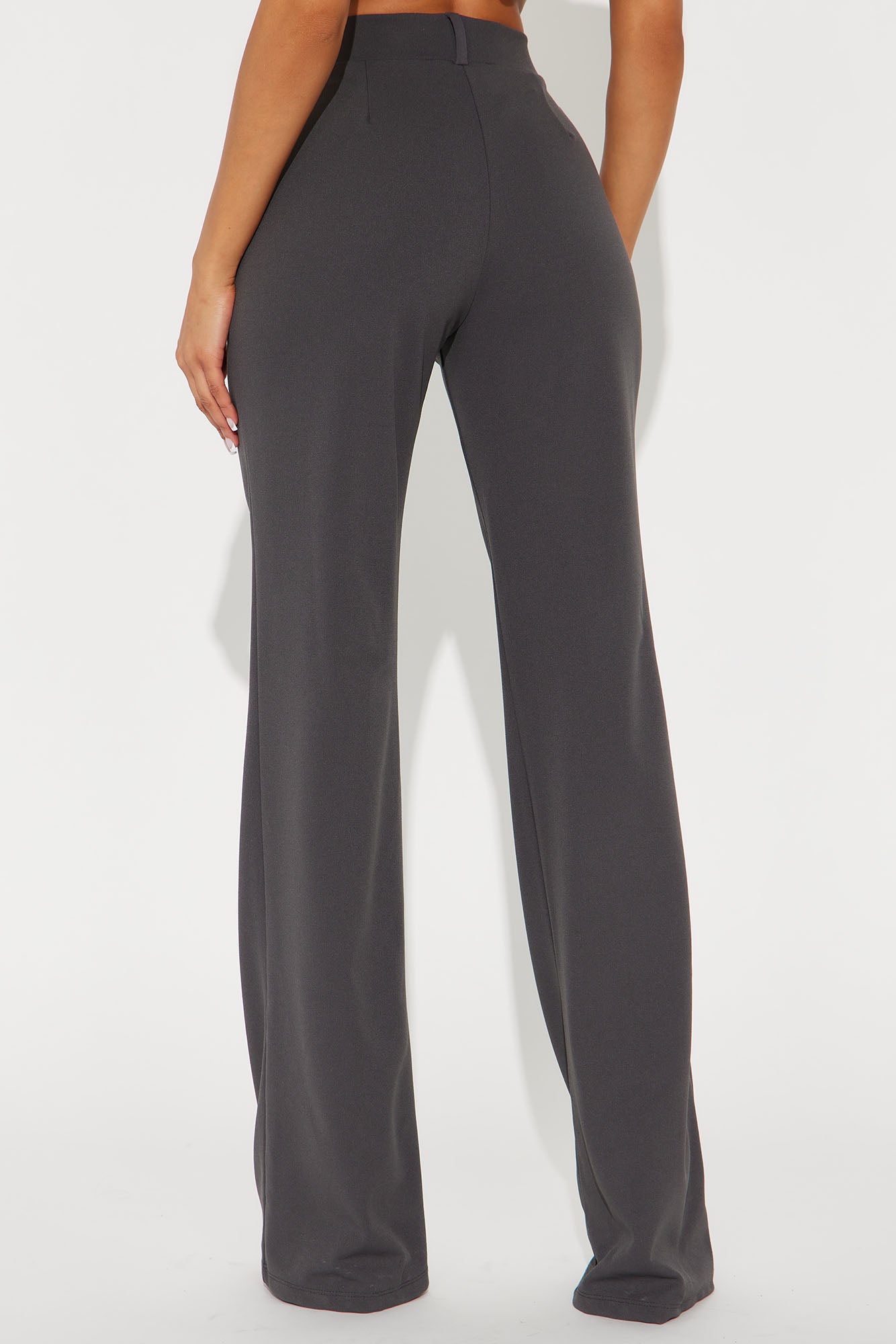 Tall Heidi Wide Leg Trouser Pant - Charcoal - Image 3