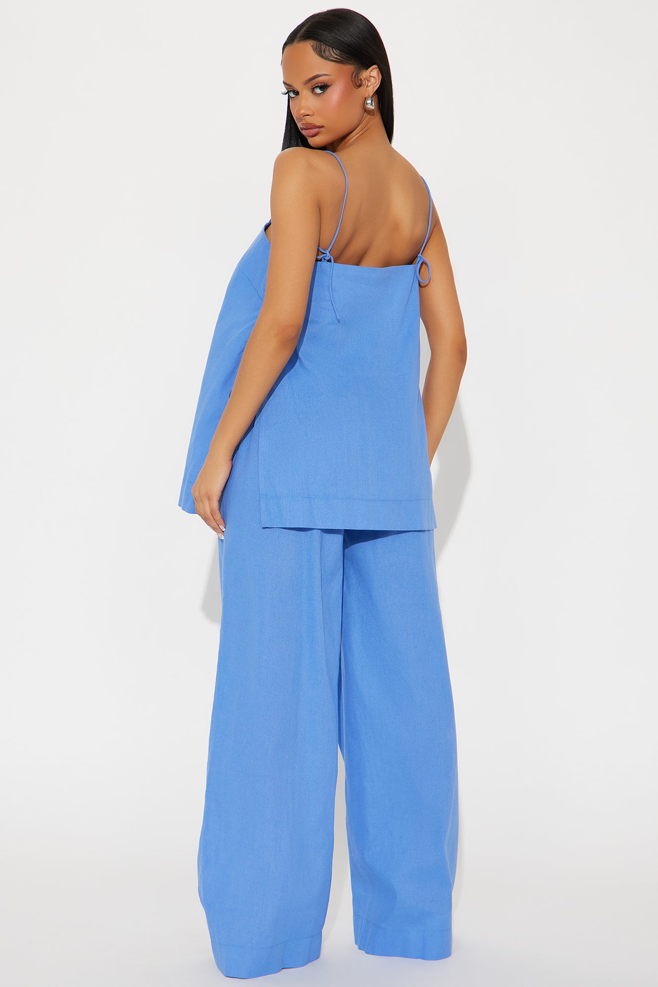 Kate Linen Pant Set - Periwinkle - Image 3