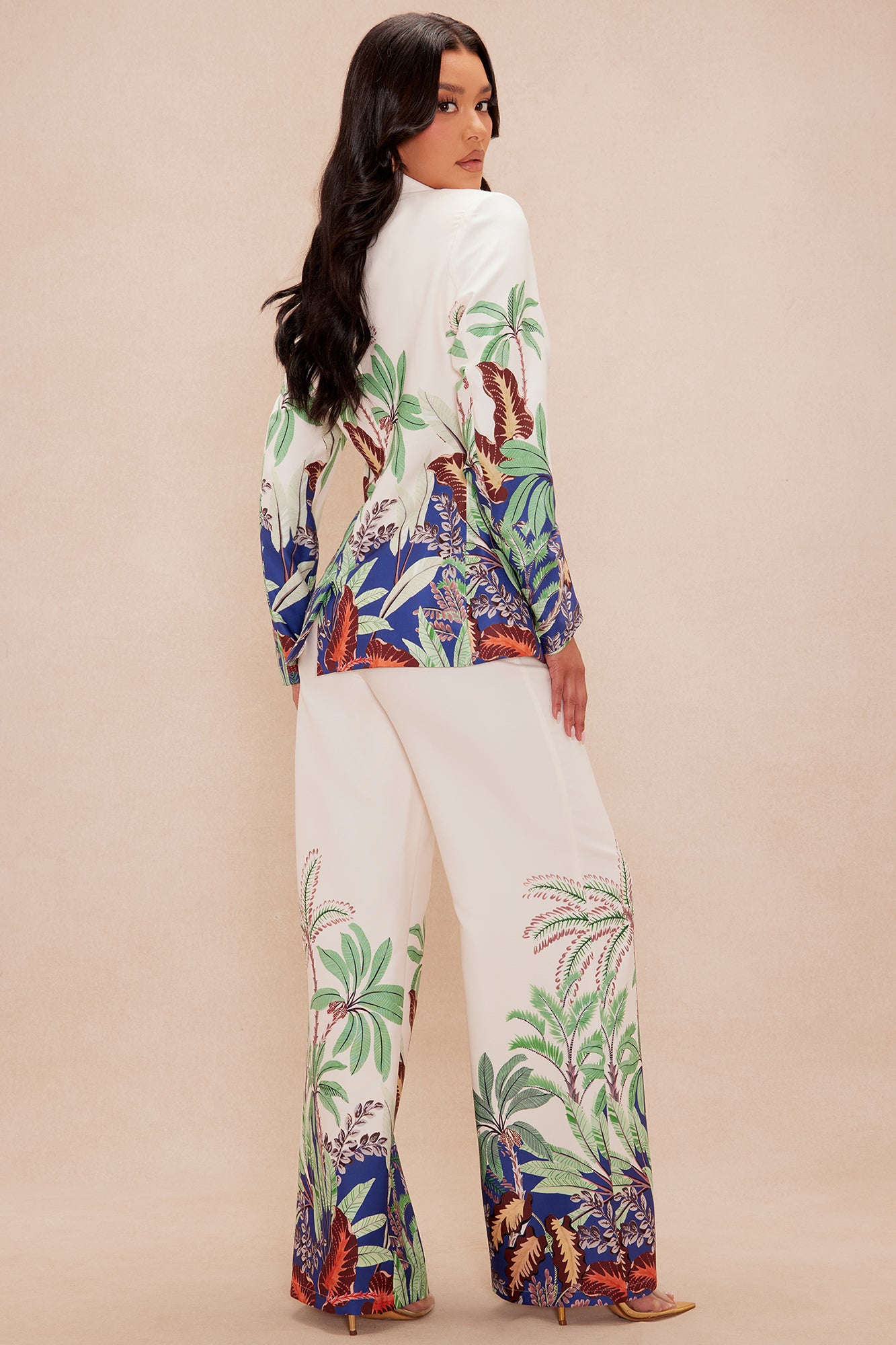 Tropicana Blazer Suit Set - Cream/combo - Image 4
