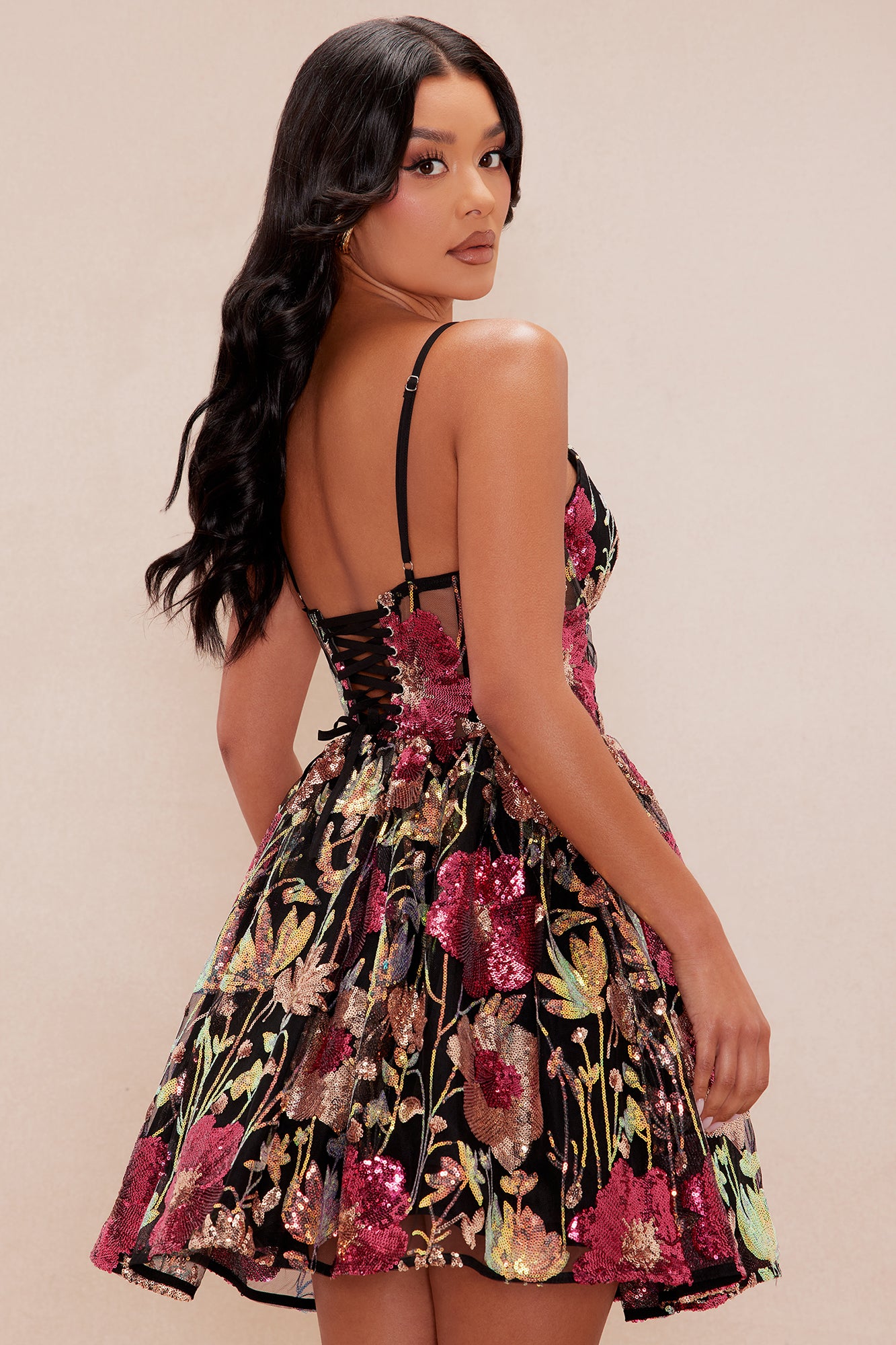 Victoria Embellished Mini Dress - Black/combo - Image 4