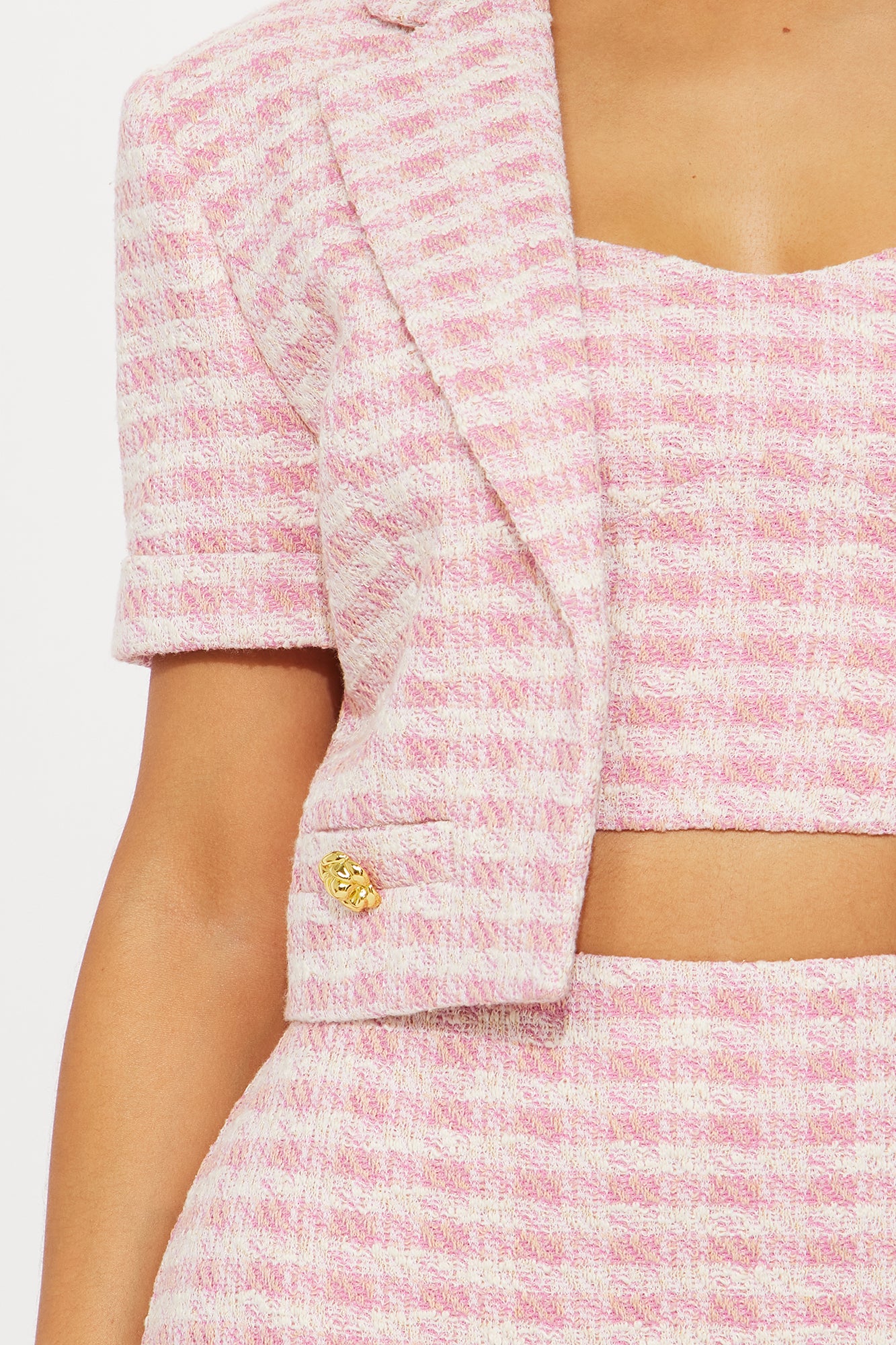 Baby Doll 3 Piece Plaid Mini Skirt Set  - Pink/combo - Image 3
