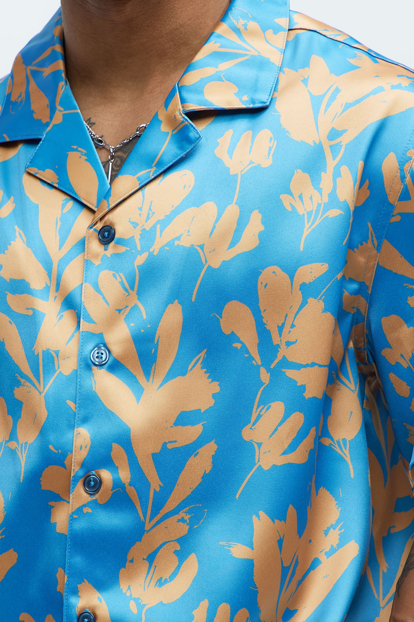 Bloom Off Printed Cuban Collar Shirt - Blue/combo - Image 5