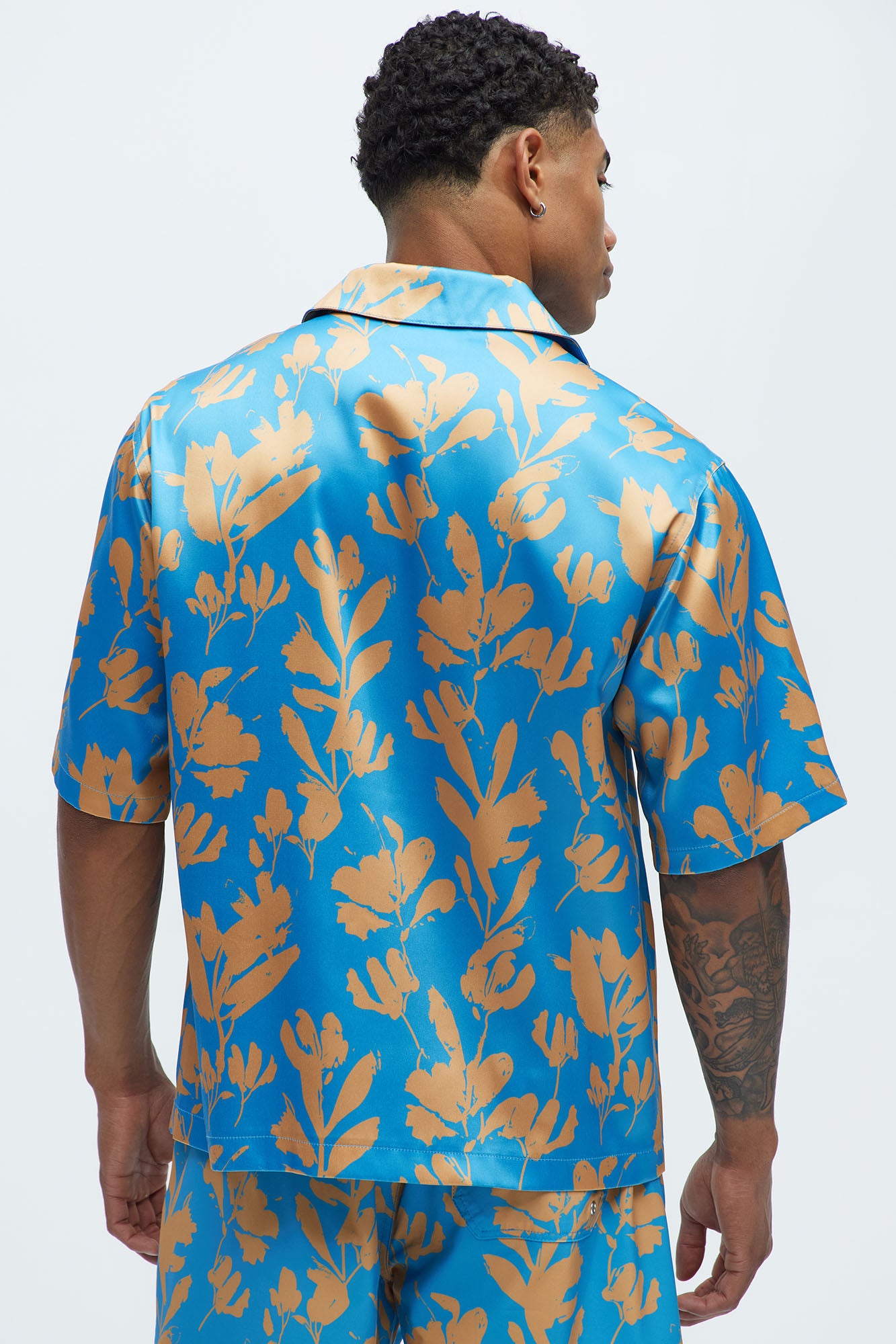 Bloom Off Printed Cuban Collar Shirt - Blue/combo - Image 4