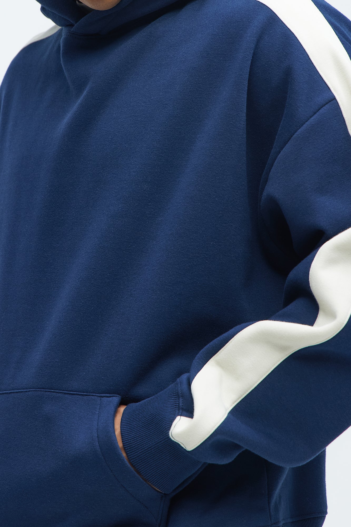 Tyson Heavyweight Oversized Striped Hoodie - Navy - Image 3