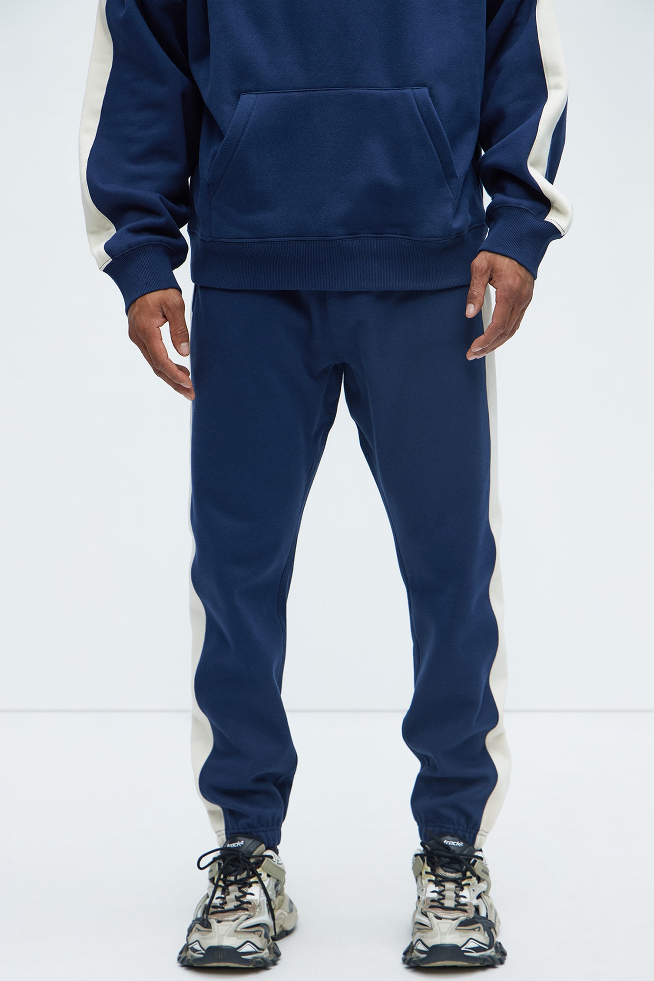 Tyson Heavyweight Striped Jogger - Navy - Image 3