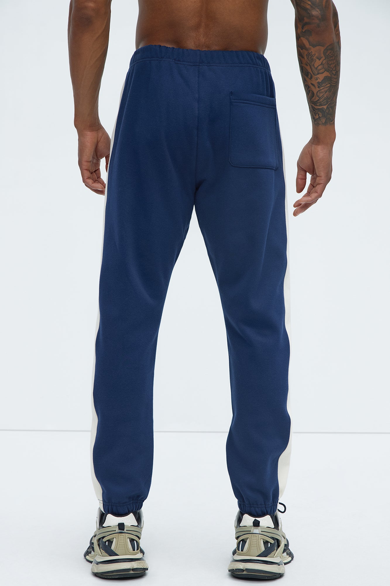 Tyson Heavyweight Striped Jogger - Navy - Image 6