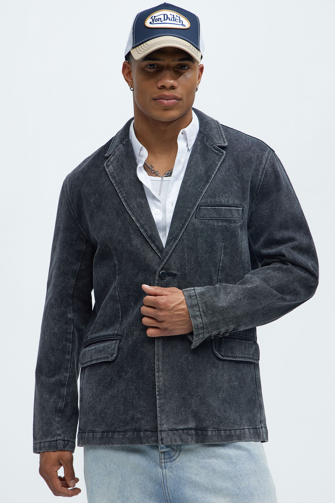 Belle Denim Blazer - Black Wash - Image 3