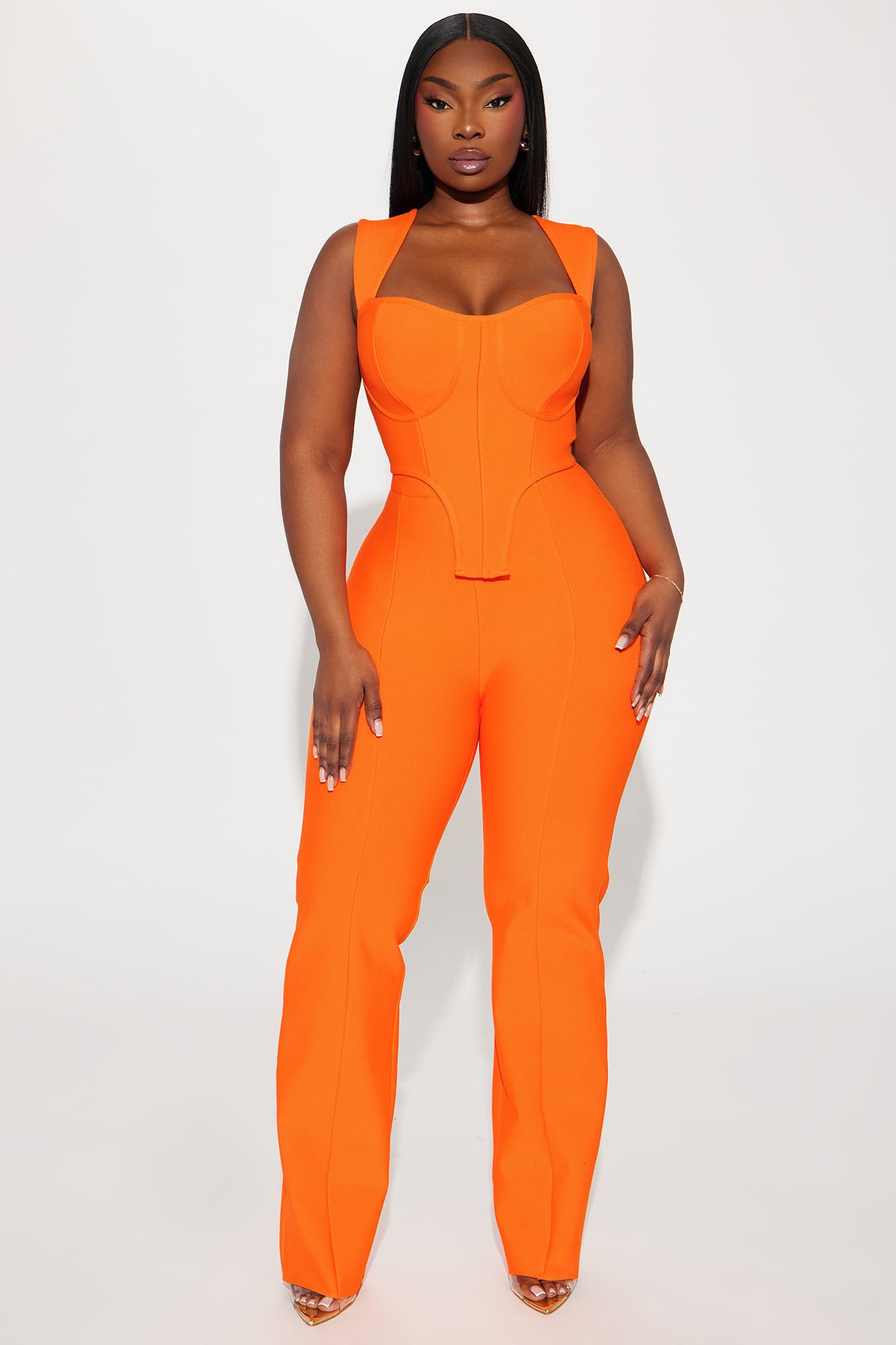 Vibing Out Bandage Pant Set - Orange - Image 4