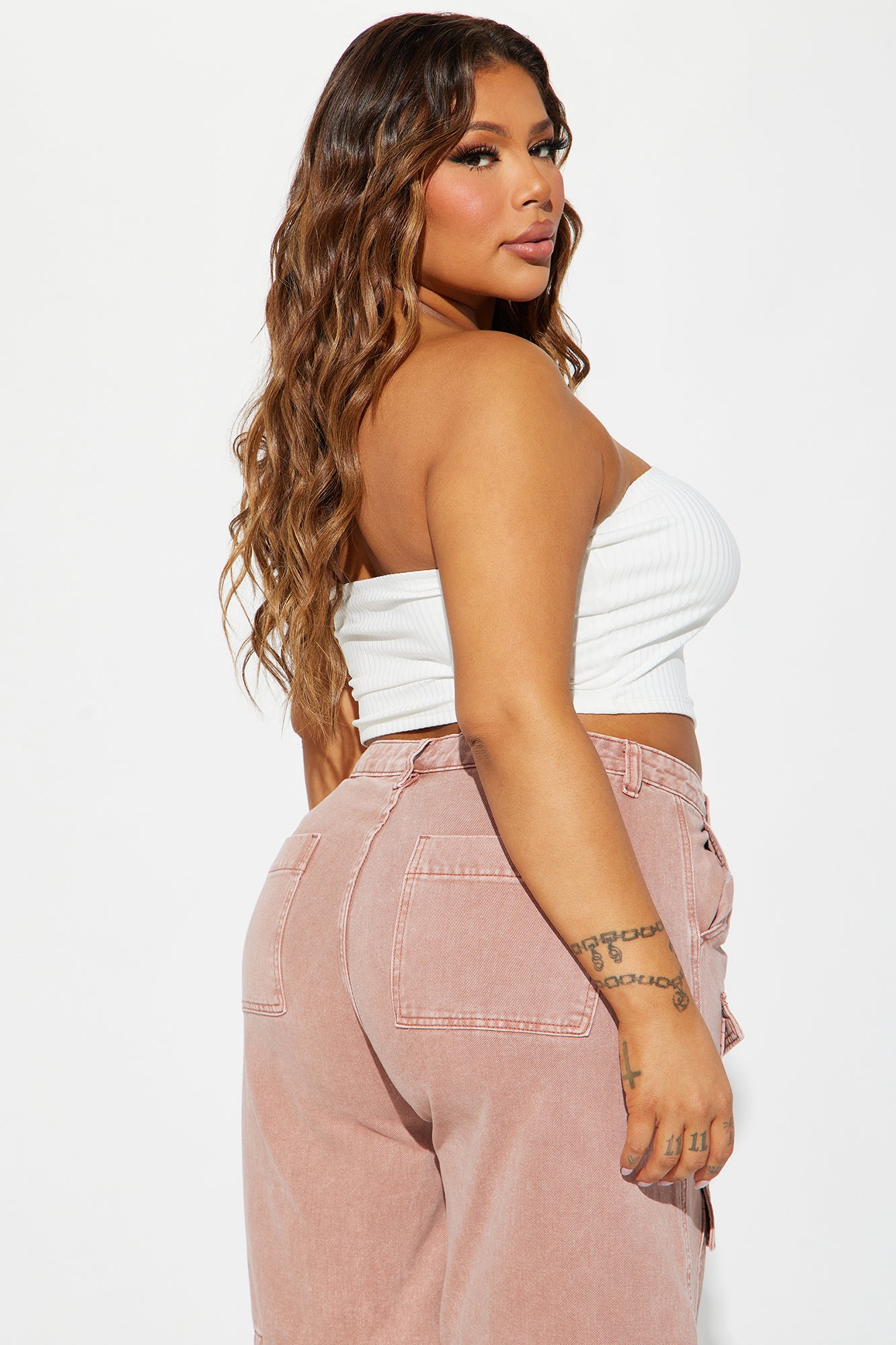 Masha Double Lined Ribbed Tube Top - White - Image 6