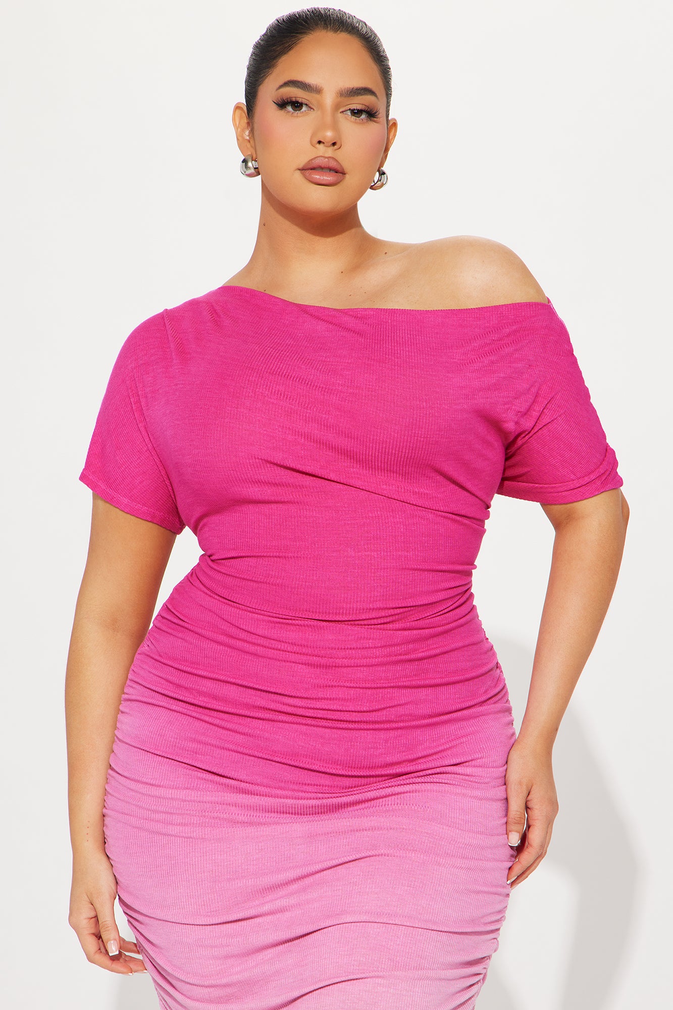 Amara Off Shoulder Maxi Dress - Pink - Image 5