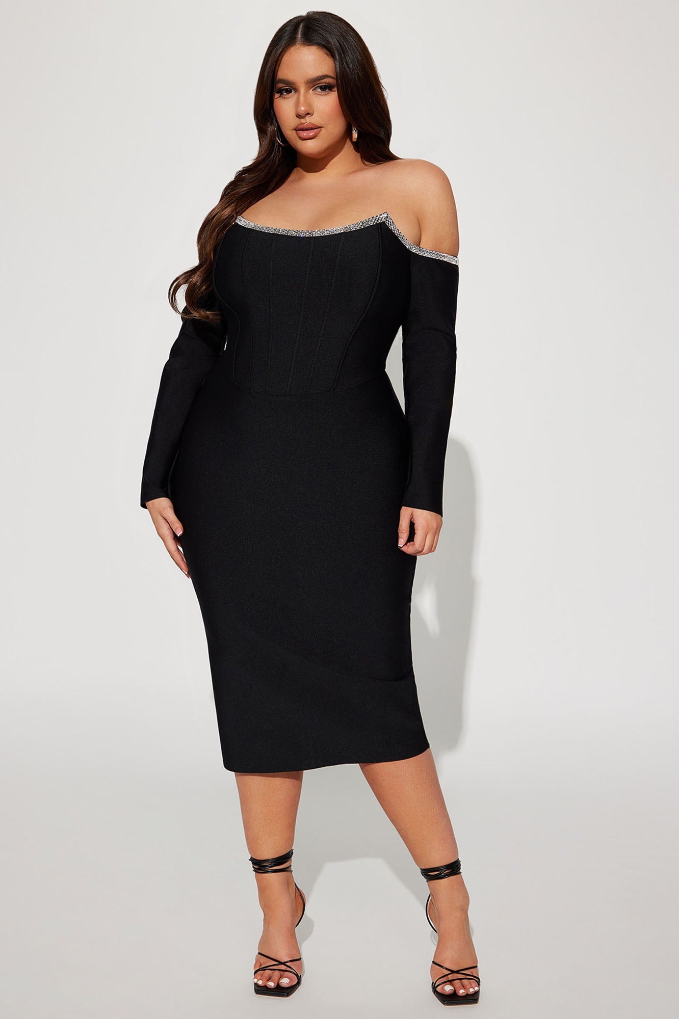 Shaken Not Stirred Bandage Midi Dress - Black - Image 4