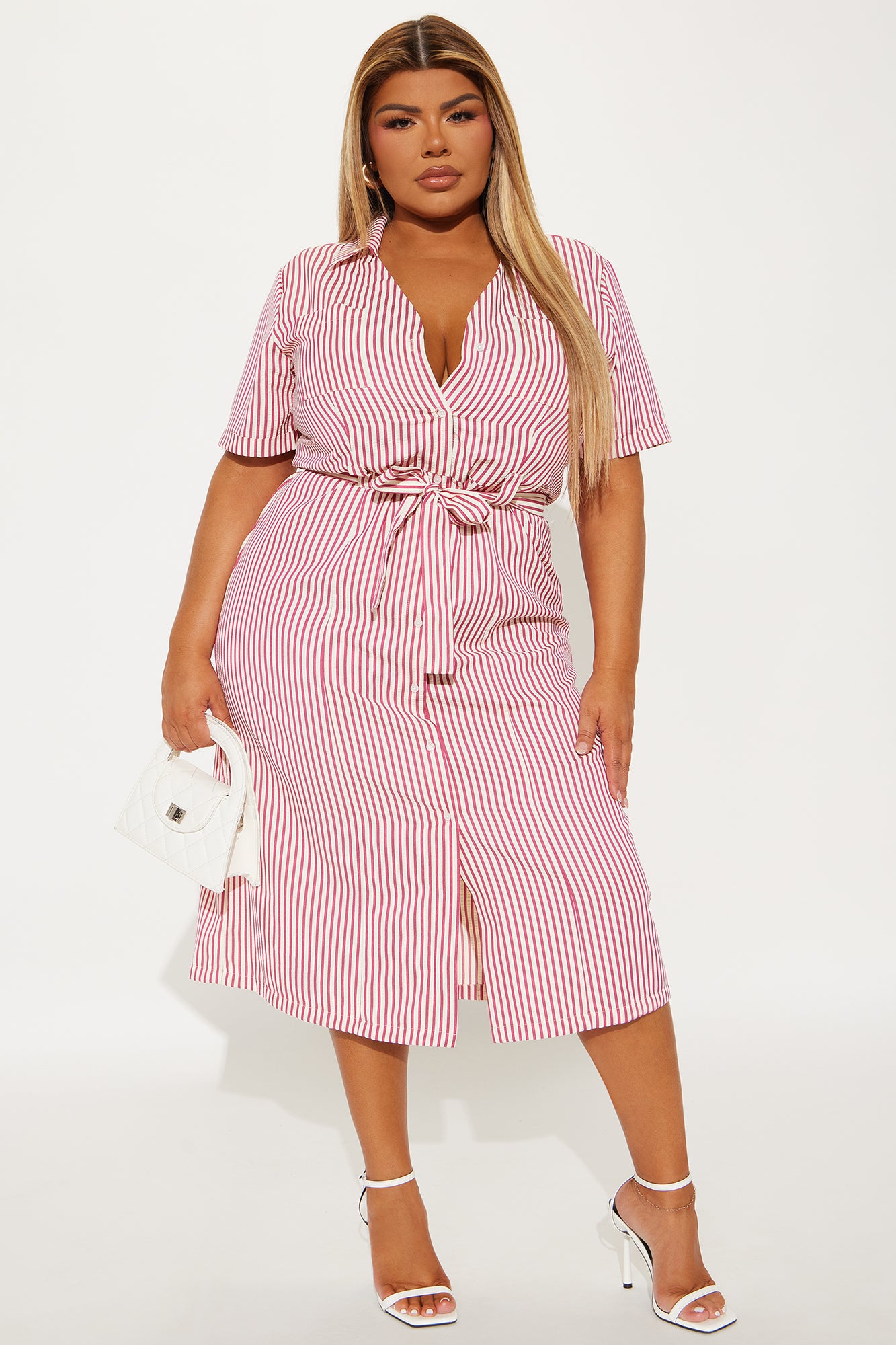 Beach House Getaway Striped Midi Dress - Red/combo - Image 4
