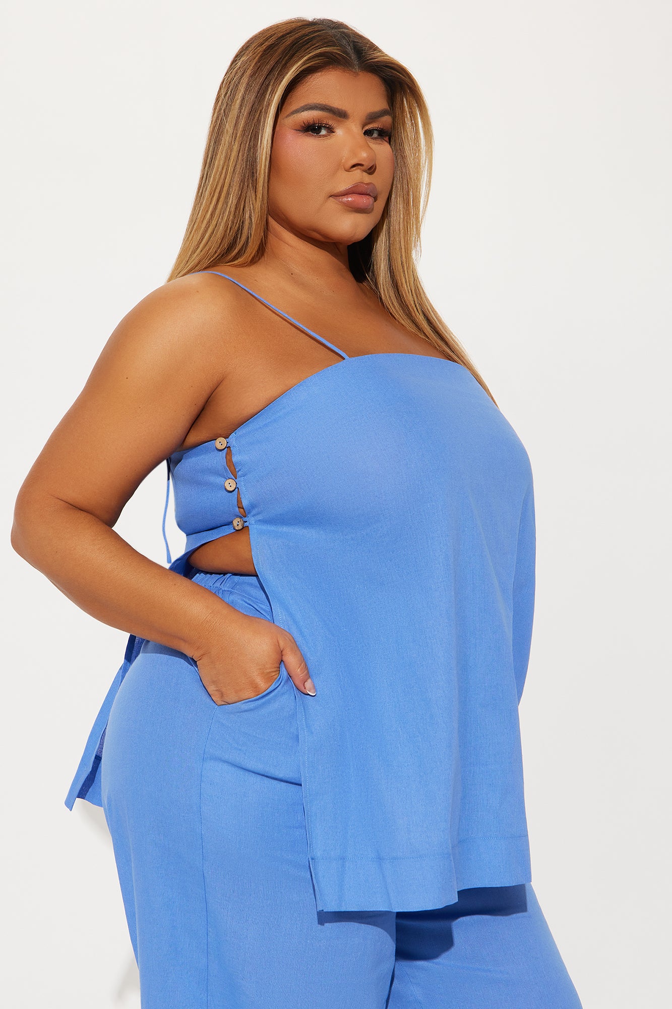 Kate Linen Pant Set - Periwinkle - Image 6
