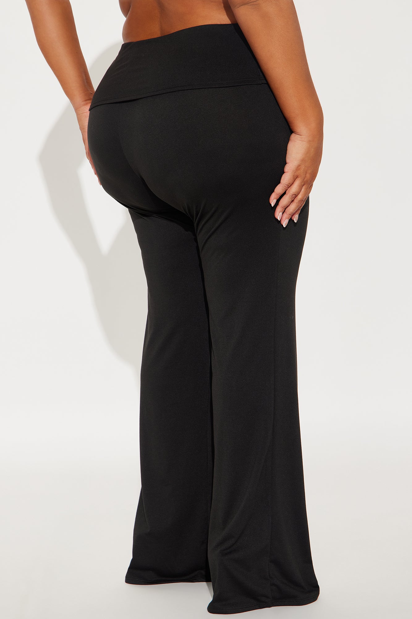 Sienna Foldover Waistband Flare Pant - Black - Image 7