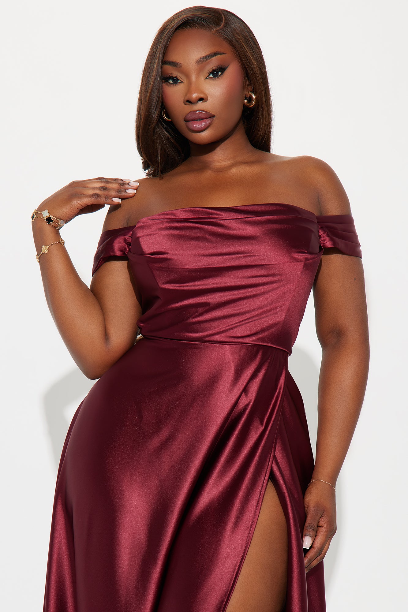 Rosalee Satin Gown - Wine - Image 5