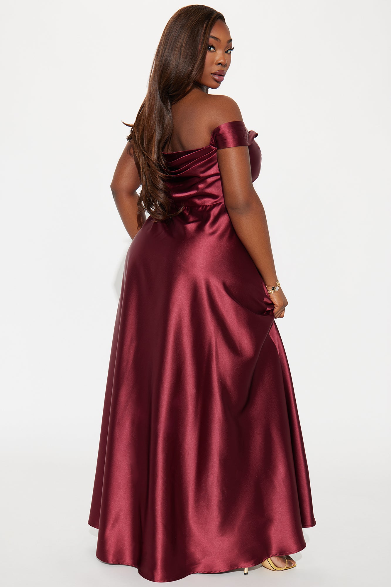 Rosalee Satin Gown - Wine - Image 6