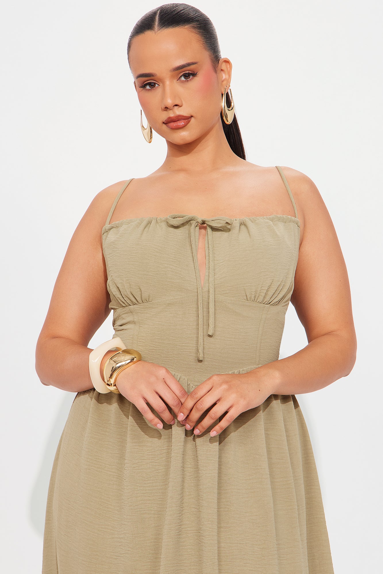 Amalfi Summer Midi Dress - Sage - Image 5