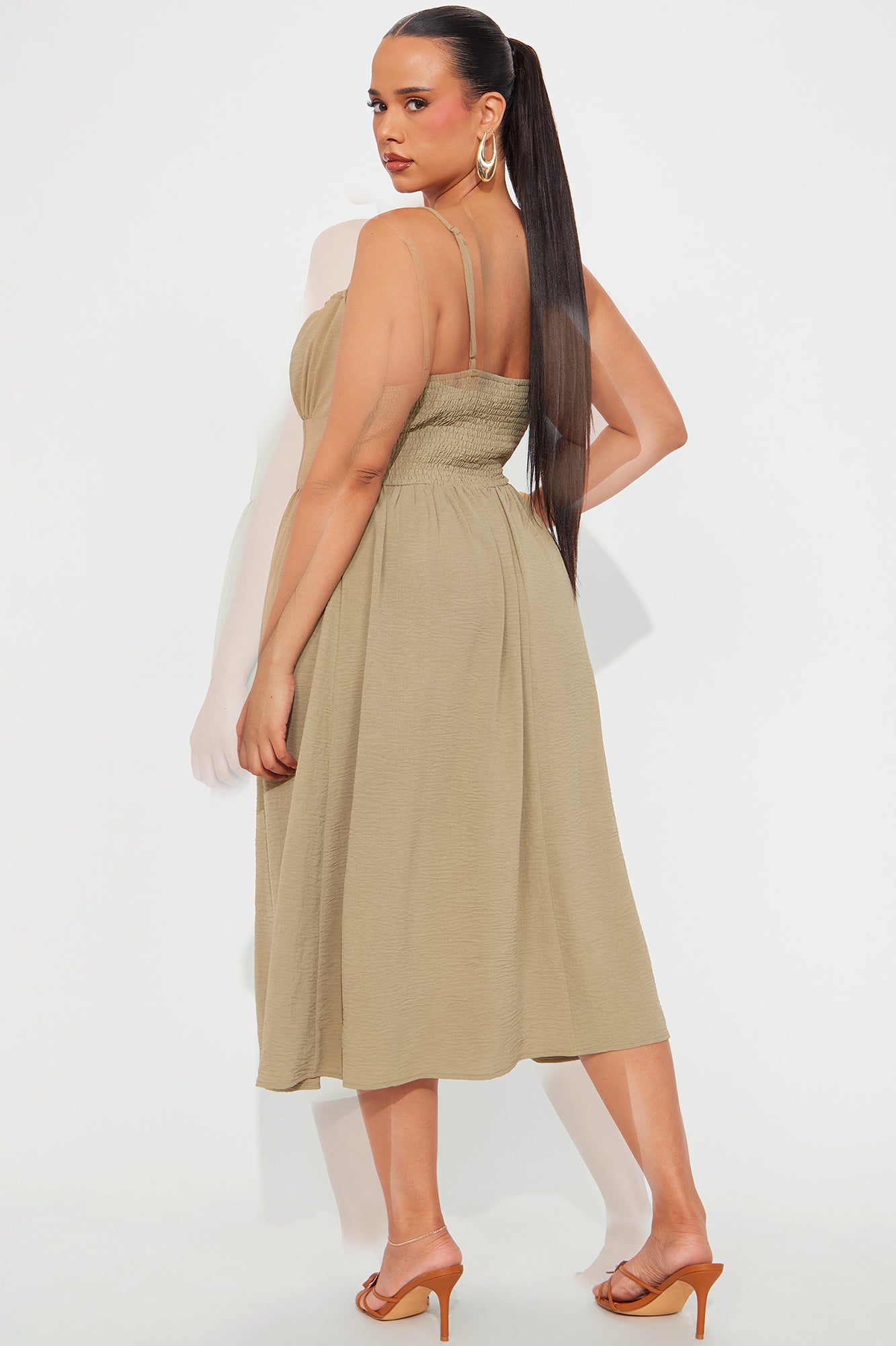 Amalfi Summer Midi Dress - Sage - Image 6