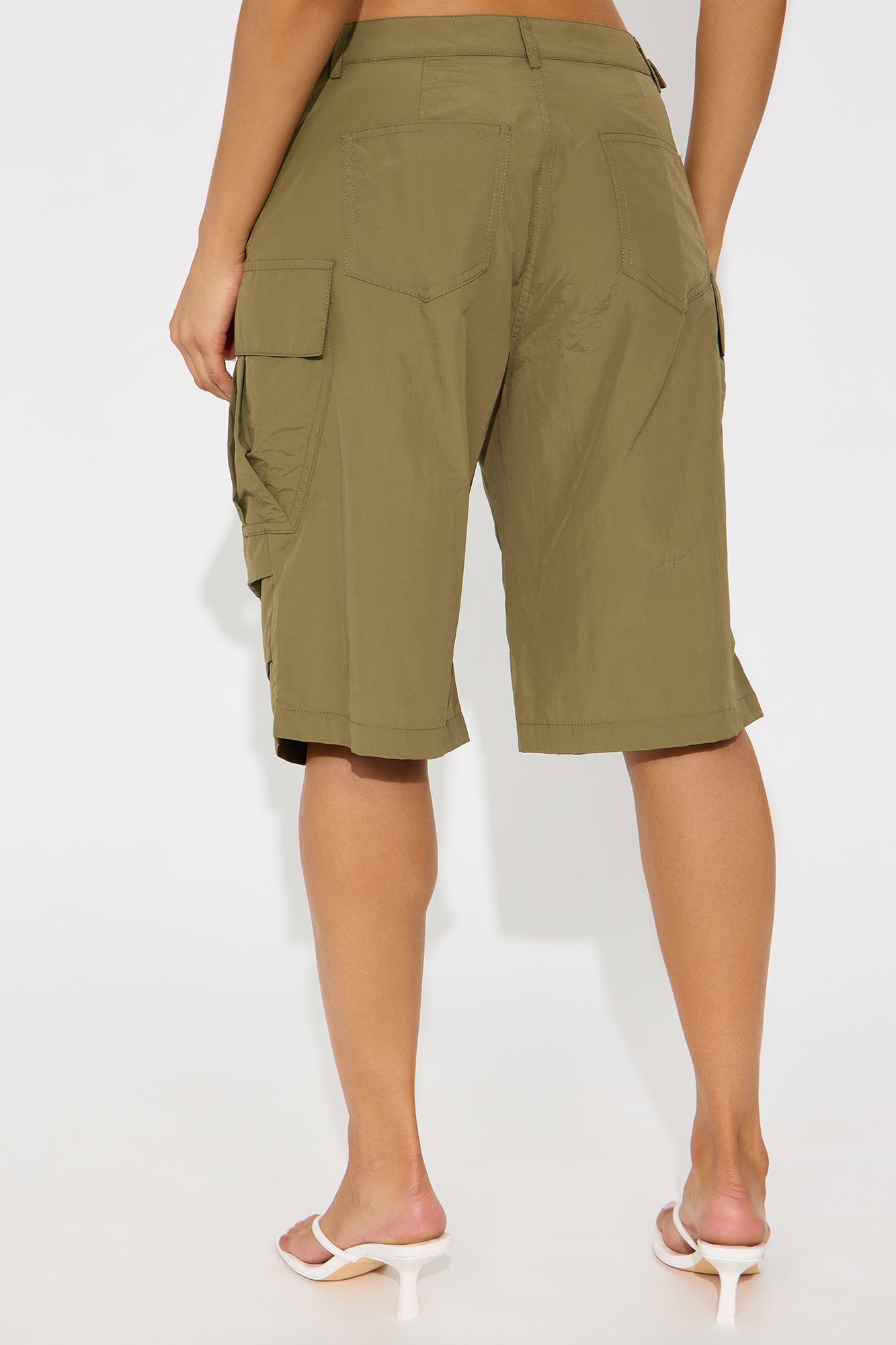 Better Than Ever Windbreaker Bermuda Short - Olive - Image 3