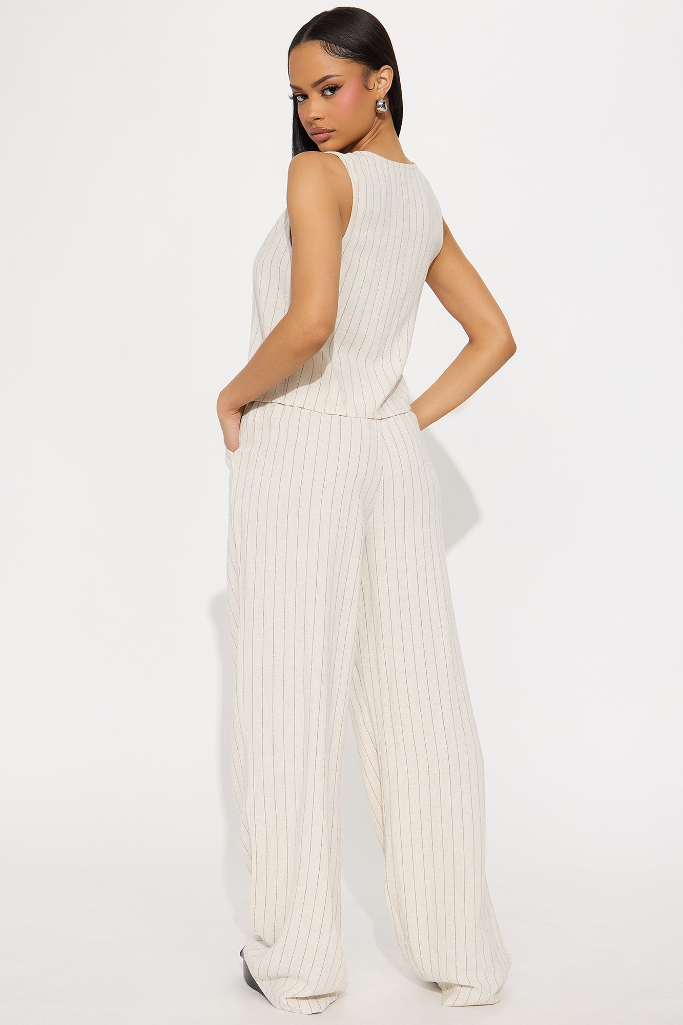 Cape Cod Linen Vest Pant Set - Natural/Combo - Image 3