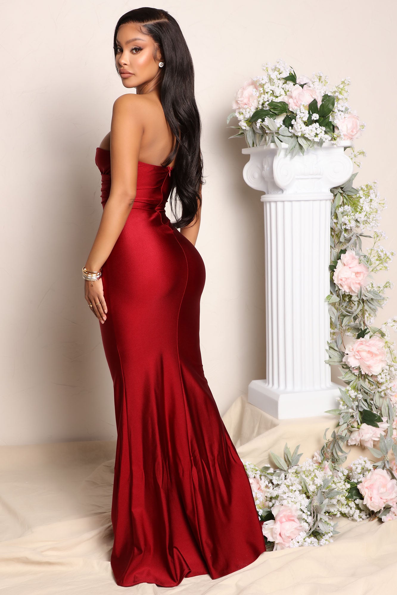 Calling You Over Maxi Dress - Wine - Image 3