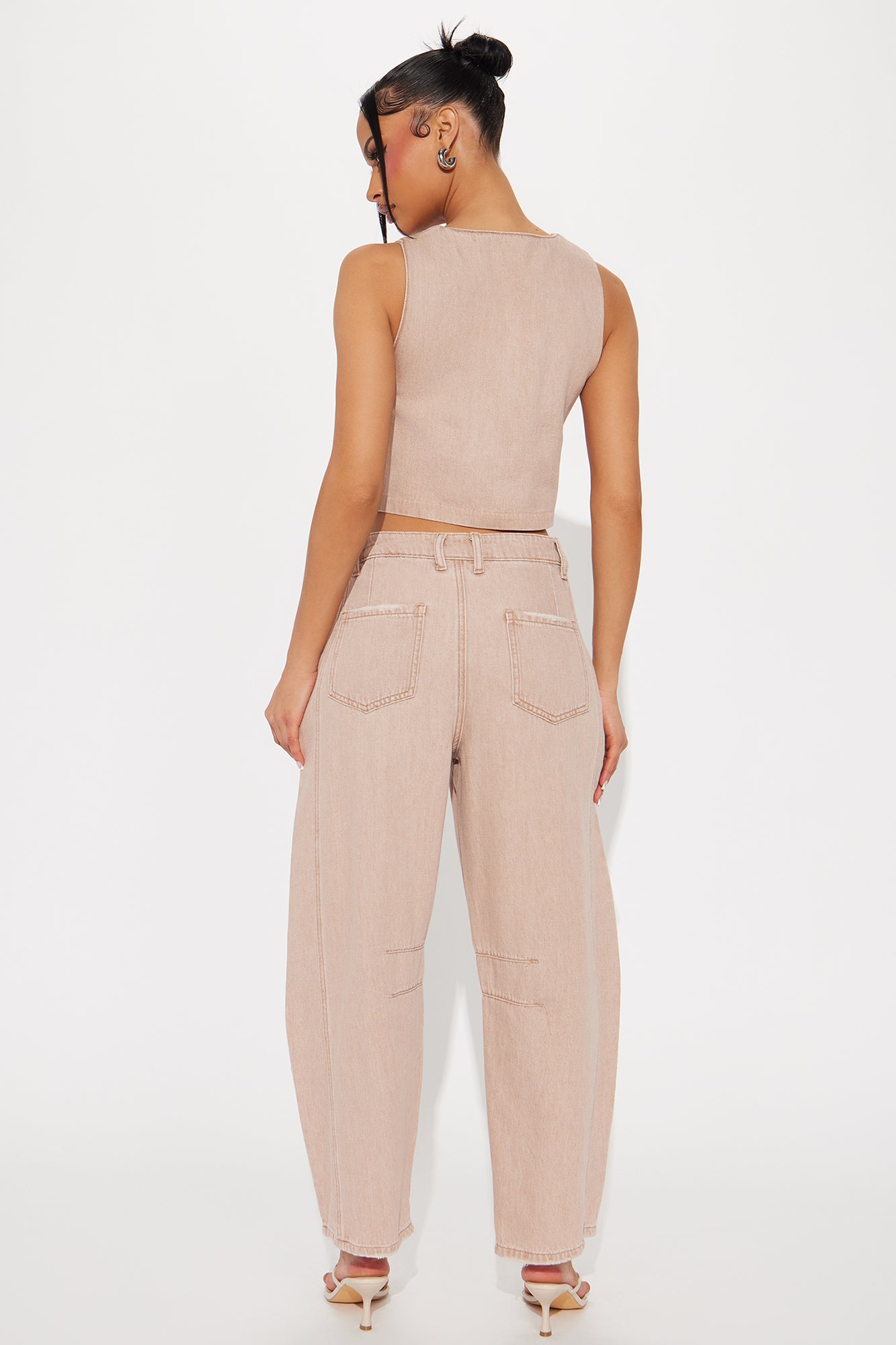 Free Spirit Barrel Jean  Set - Taupe - Image 3