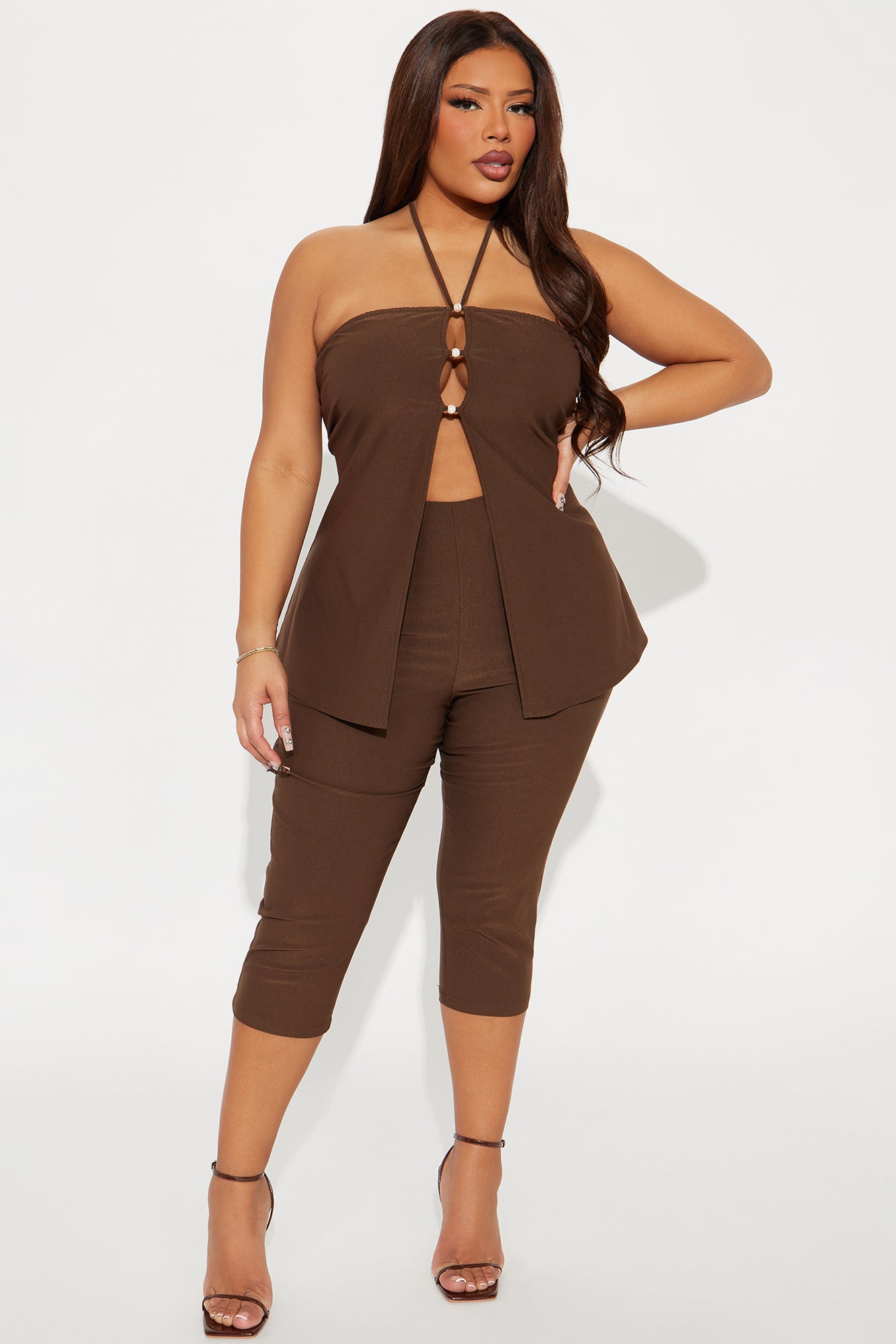 Meilani Capri Pant Set - Chocolate - Image 4