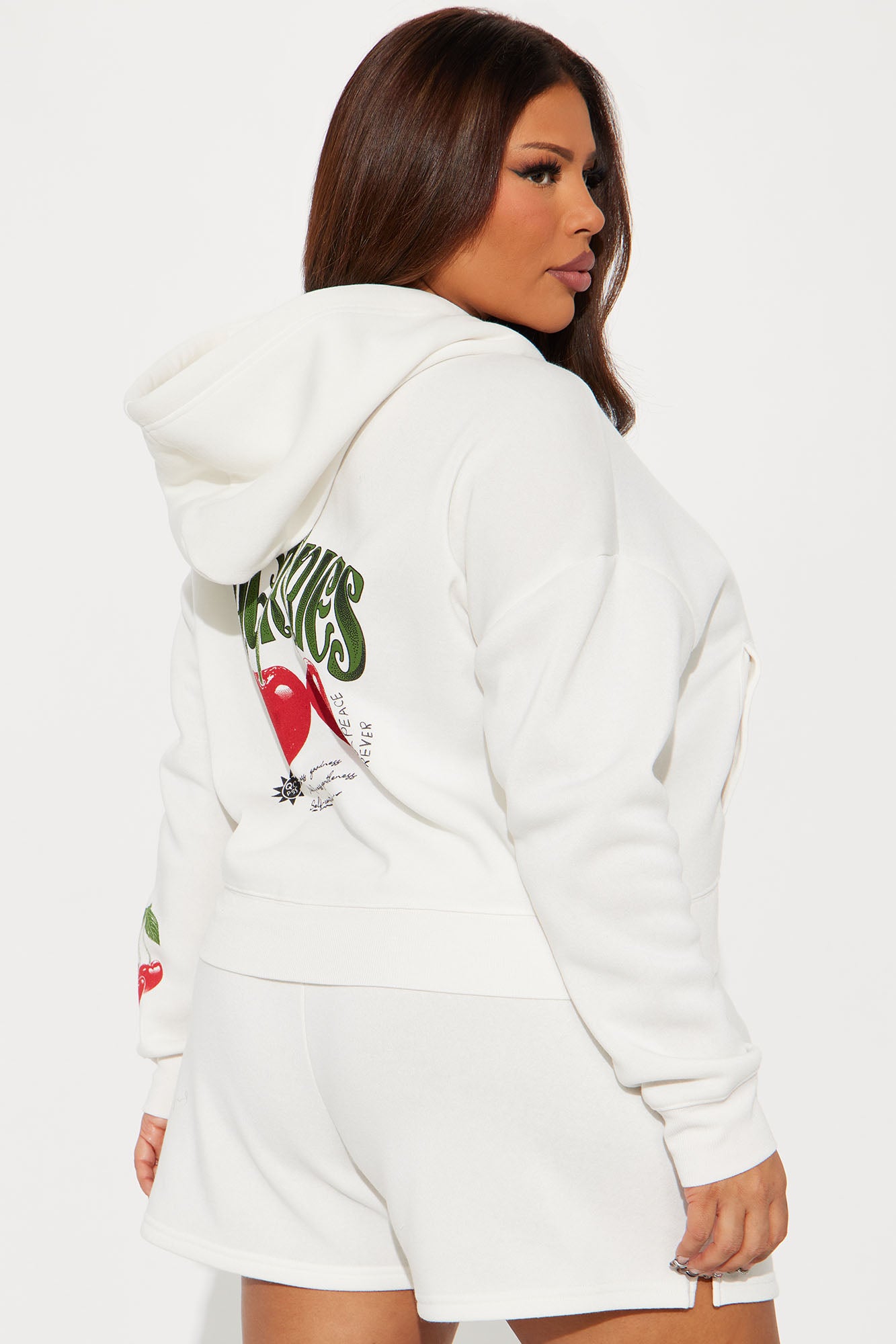 Tasty Cherries Fleece Short Set - Ivory - Image 6