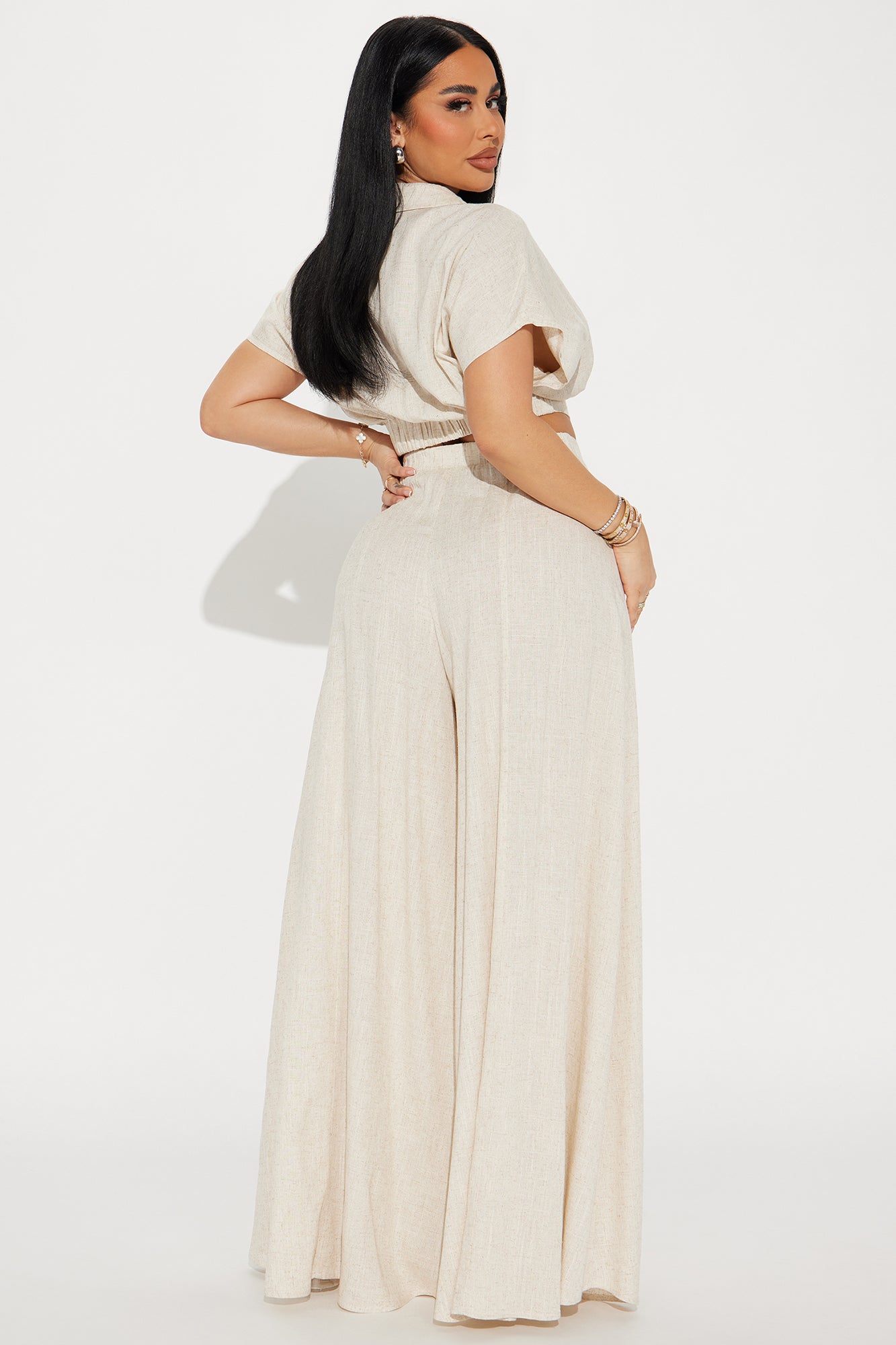 Lucky Day Linen Pant Set - Oatmeal - Image 3