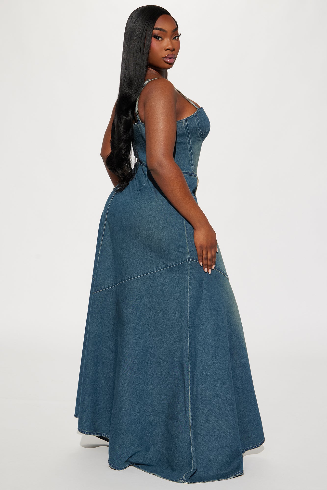 Allie Denim Maxi Dress - Medium Wash - Image 7