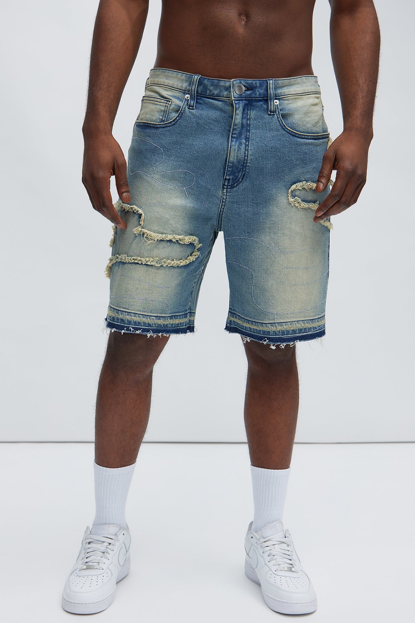 Lonely Road Relaxed Denim Shorts - Medium Wash - Image 3