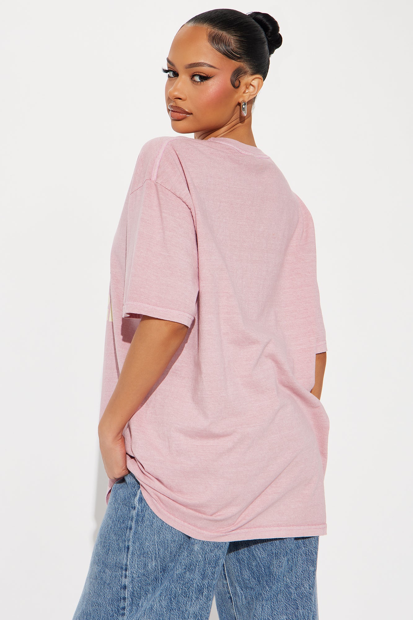 Accept Change 555 Washed Oversized Tee - Mauve - Image 3