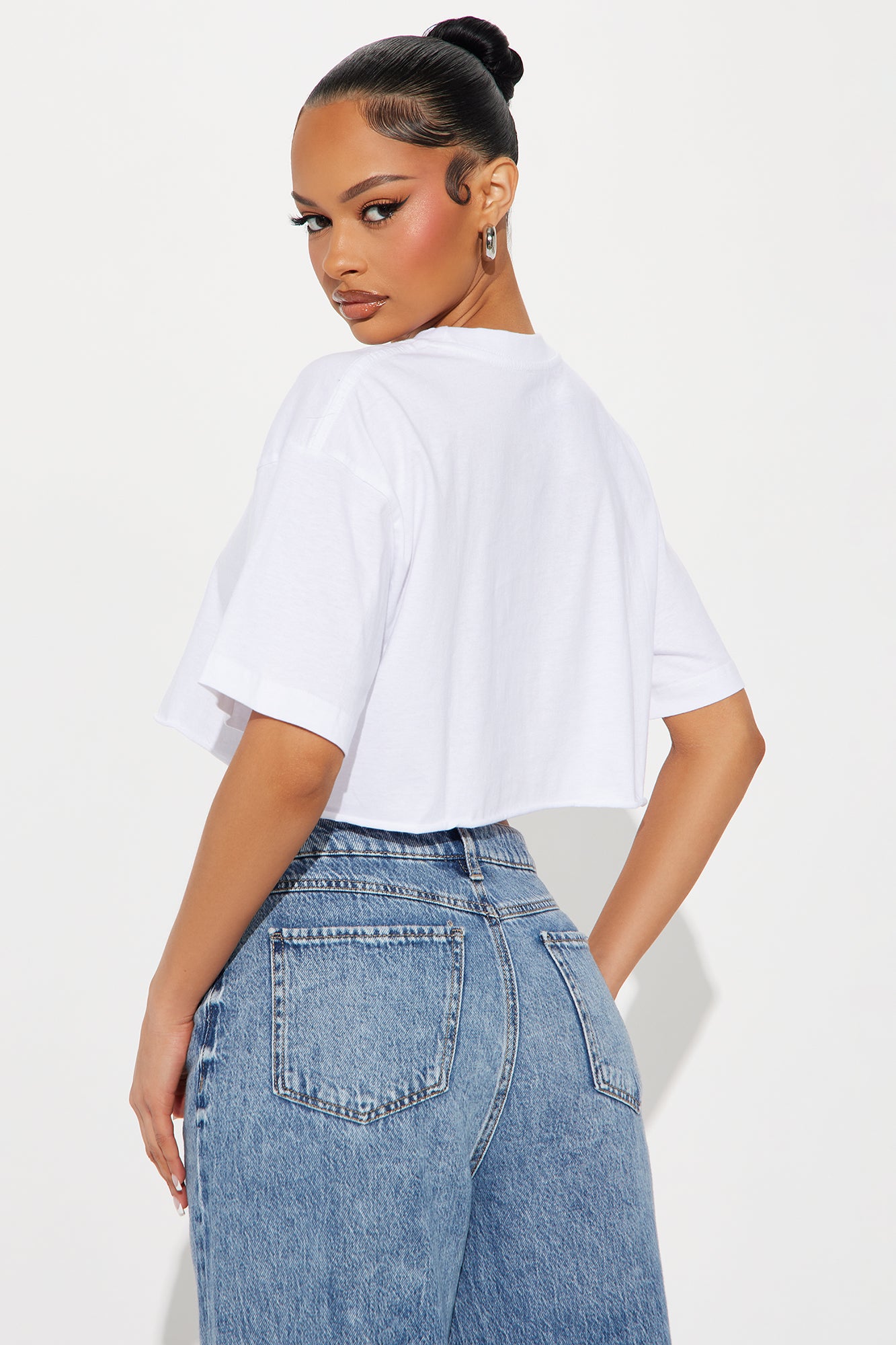 Sorrento Summer Lemon Cropped Tee - White - Image 4