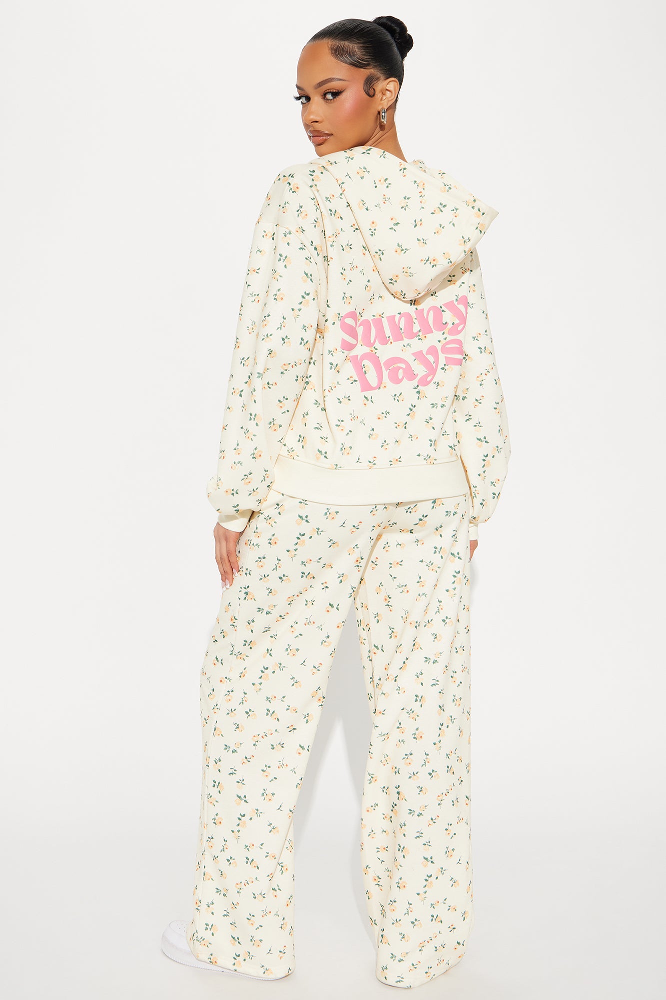 Fiona Floral Graphic Pant Set - Yellow - Image 3